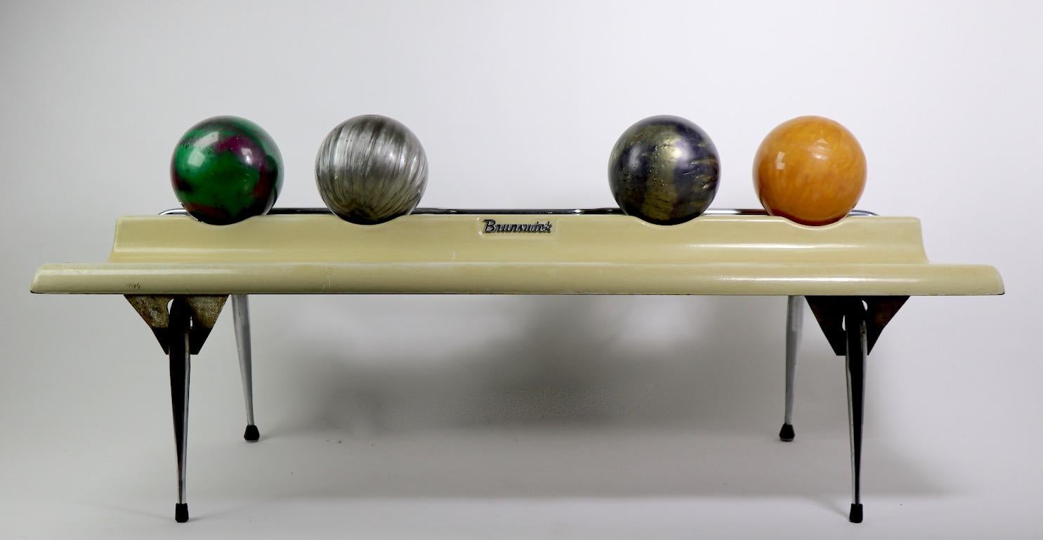 Vintage Bowling Ball Bench by Brunswick In Good Condition In New York, NY