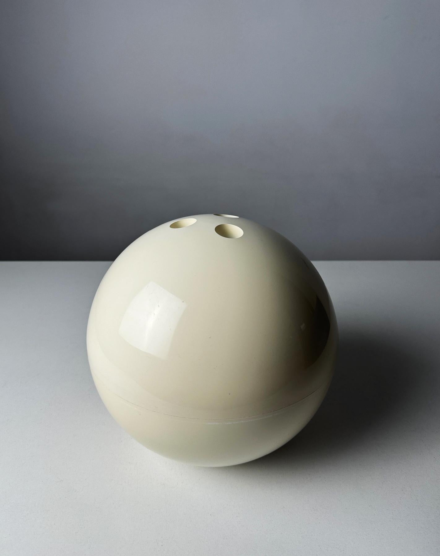 French Vintage Bowling Ball Ice Bucket, 1960s Space Age Lamotte Design Guillois Edition