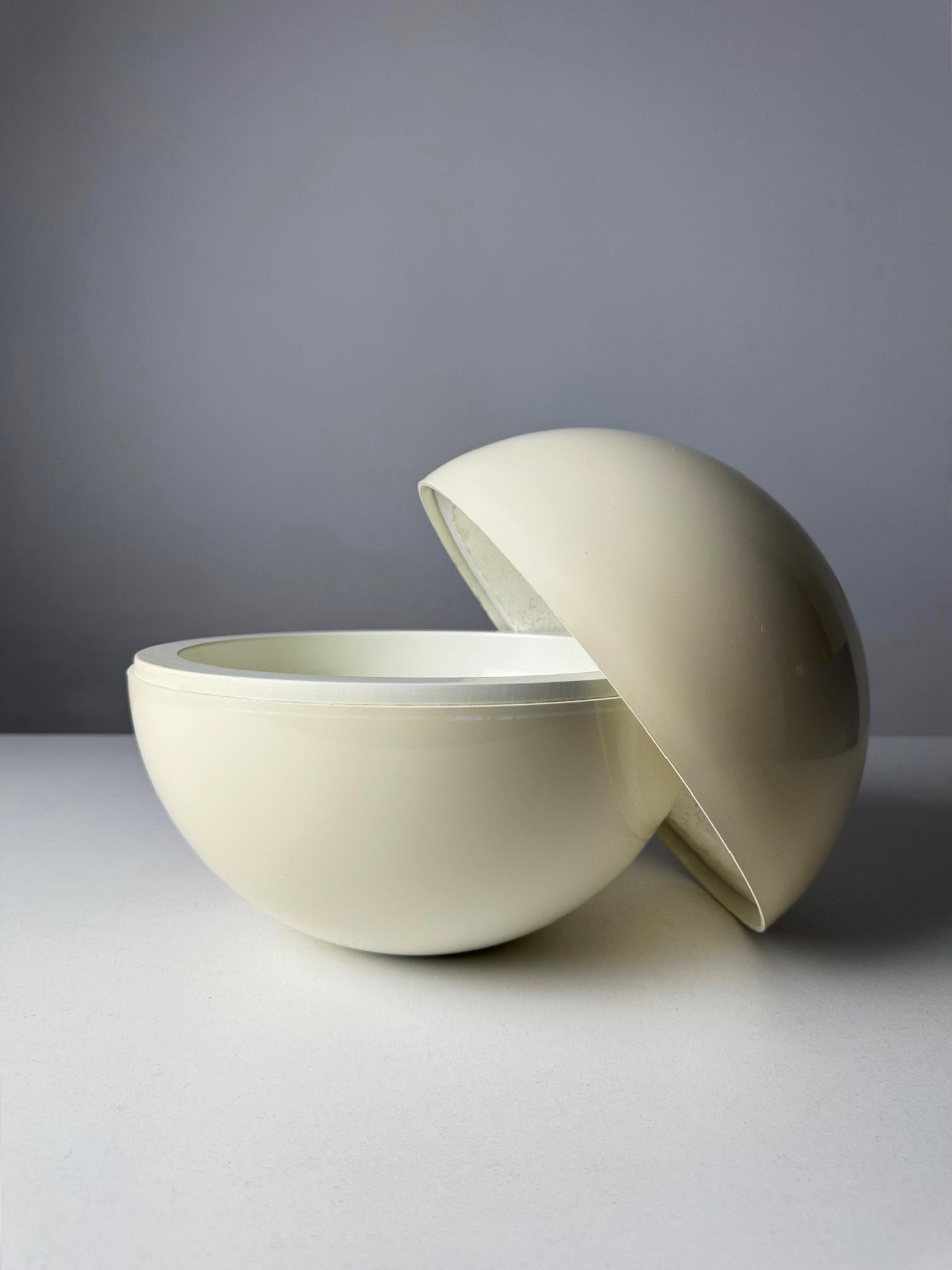 Plastic Vintage Bowling Ball Ice Bucket, 1960s Space Age Lamotte Design Guillois Edition