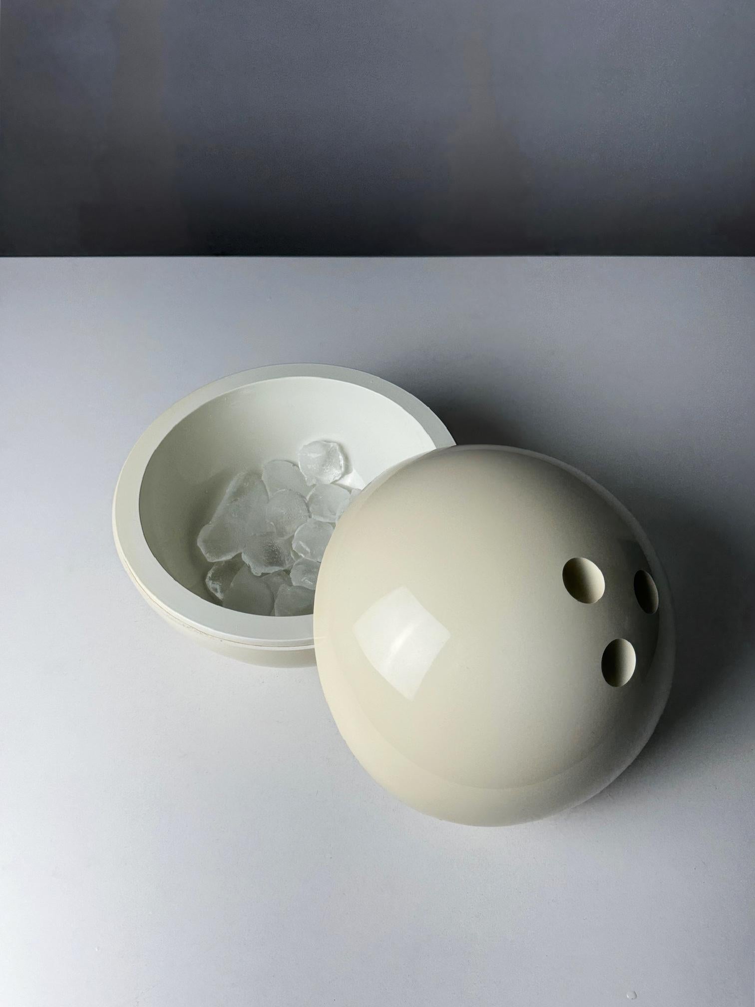 Vintage Bowling Ball Ice Bucket, 1960s Space Age Lamotte Design Guillois Edition 2