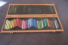 Vintage Box of Multicolored Chalks, Conte à Paris, 1970s, Unused, 2C10
