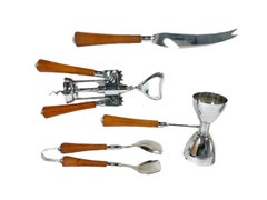 Vintage, Boxed Barmates by Glo-Hill Bar Tools, with Amber Bakelite Handles