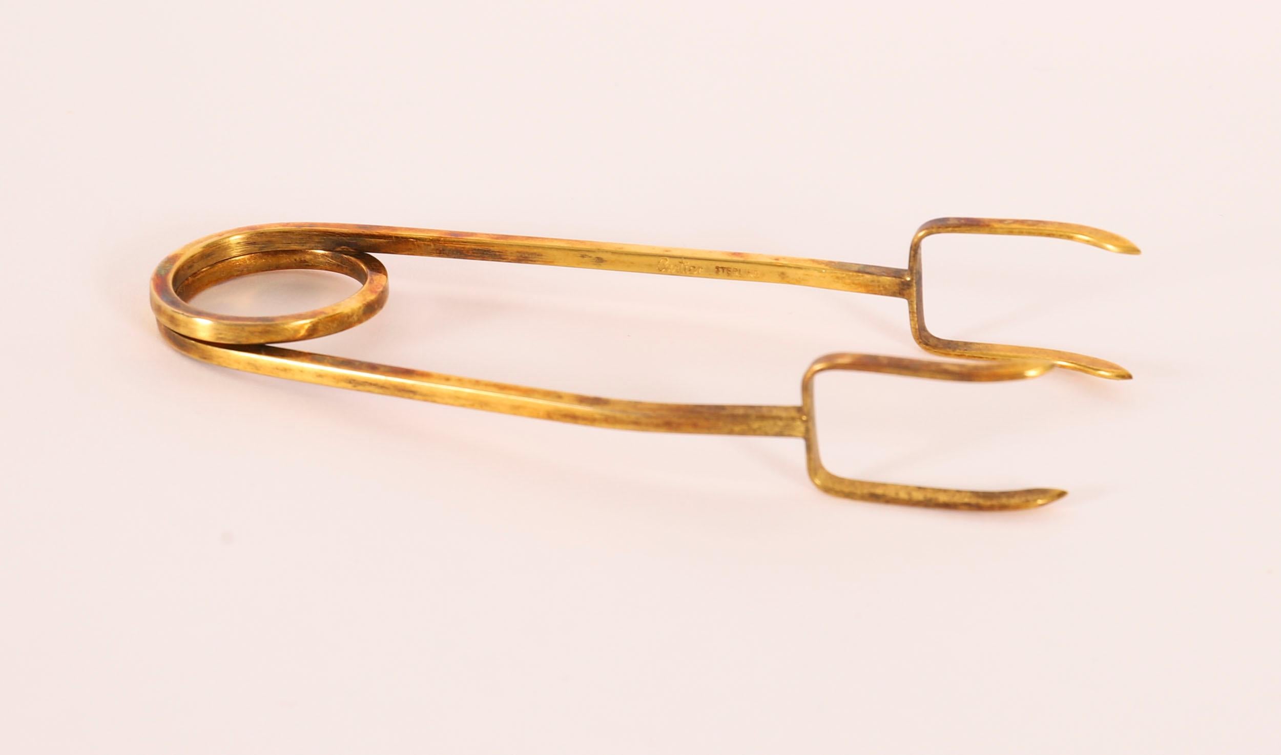 Vintage Boxed Cartier Crystal Ice Bucket Sterling Silver-Gilt Tongs 20th Century For Sale 3
