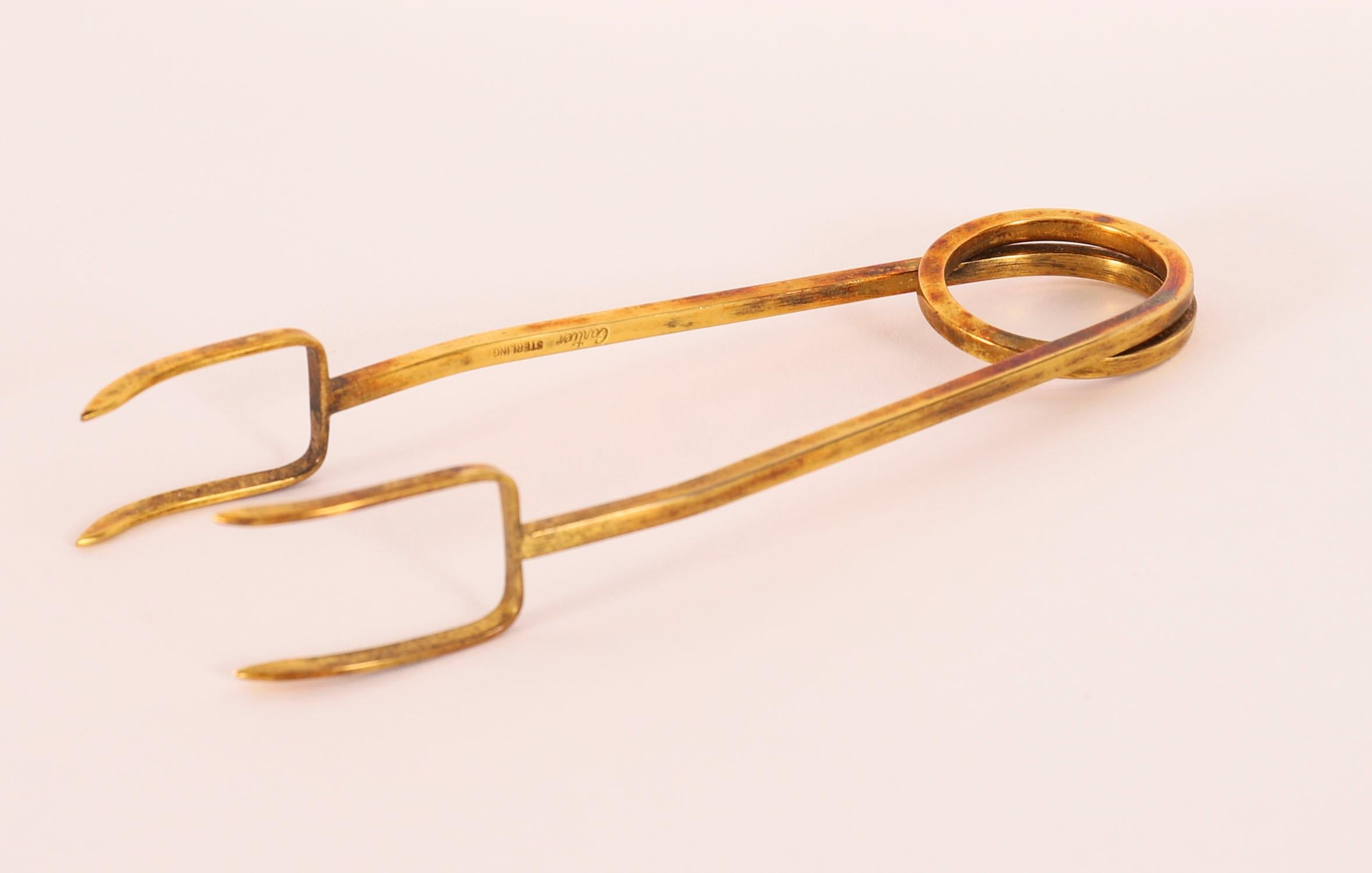 Vintage Boxed Cartier Crystal Ice Bucket Sterling Silver-Gilt Tongs 20th Century For Sale 4
