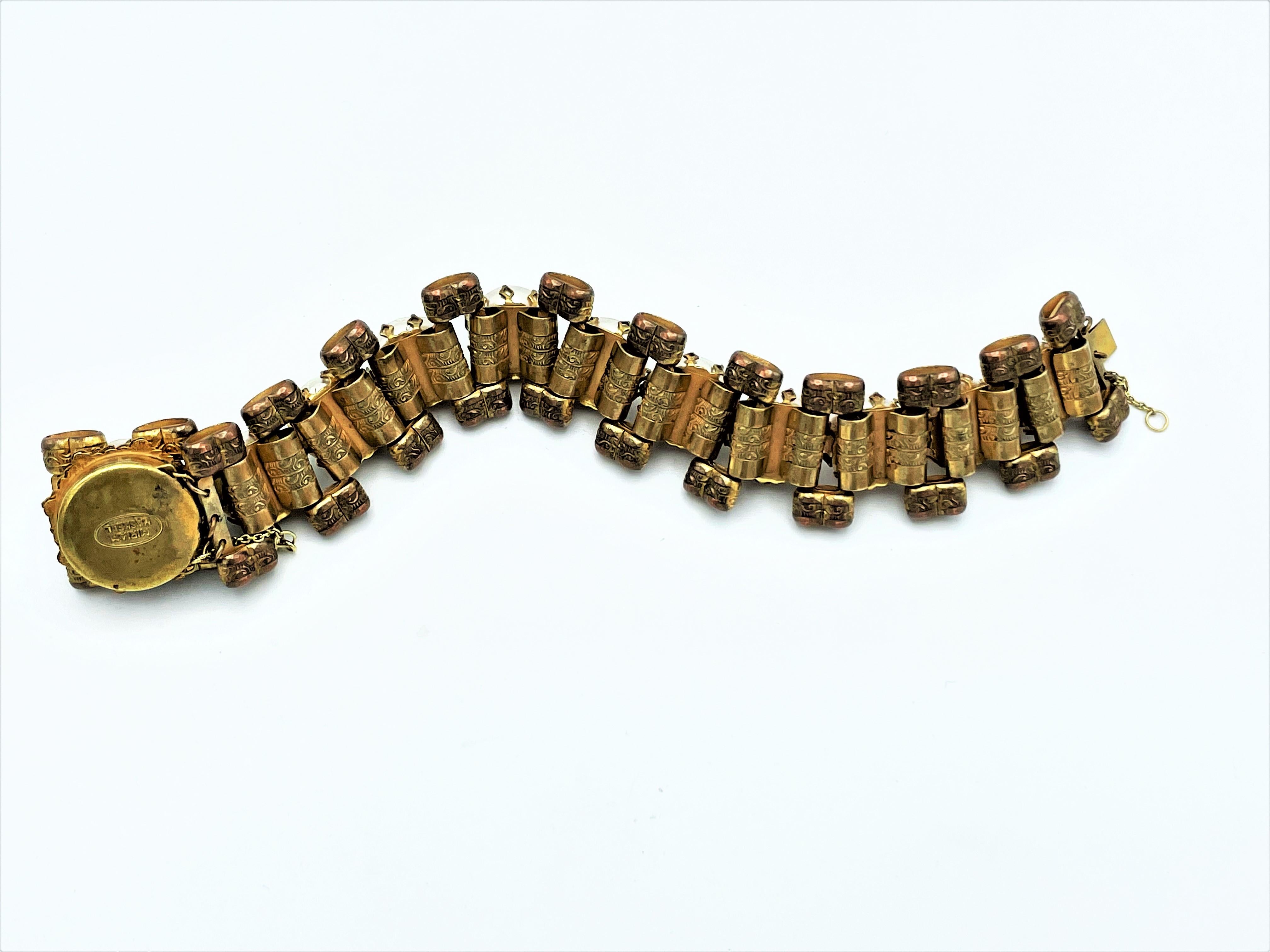 Bracelet vintage par Miriam Haskell USA, grosses perles fausses baroques, années 1950  Bon état - En vente à Stuttgart, DE