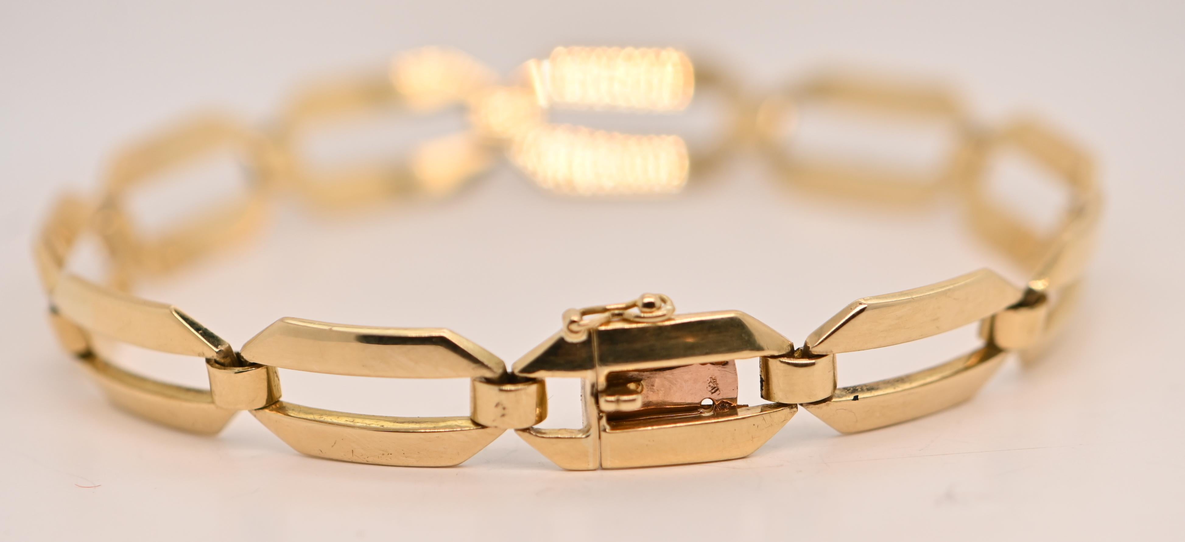 Vintage Bracelet Circa 50 Yellow Gold 18 Carats For Sale 3