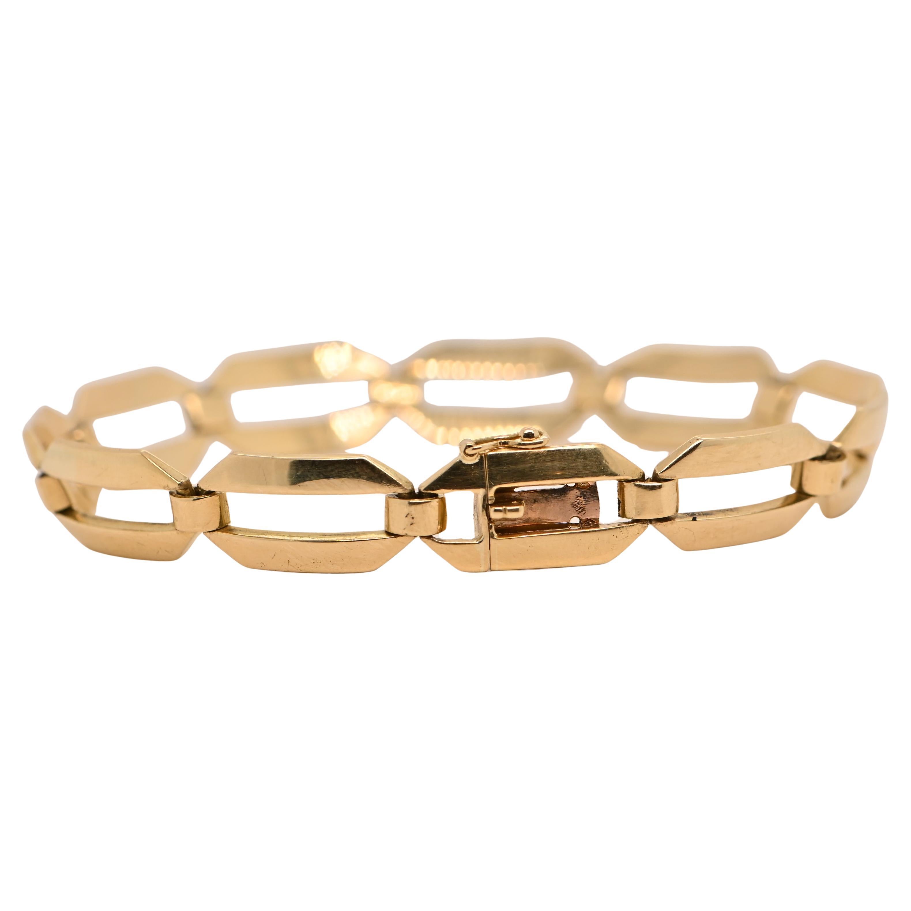 Vintage Bracelet Circa 50 Yellow Gold 18 Carats