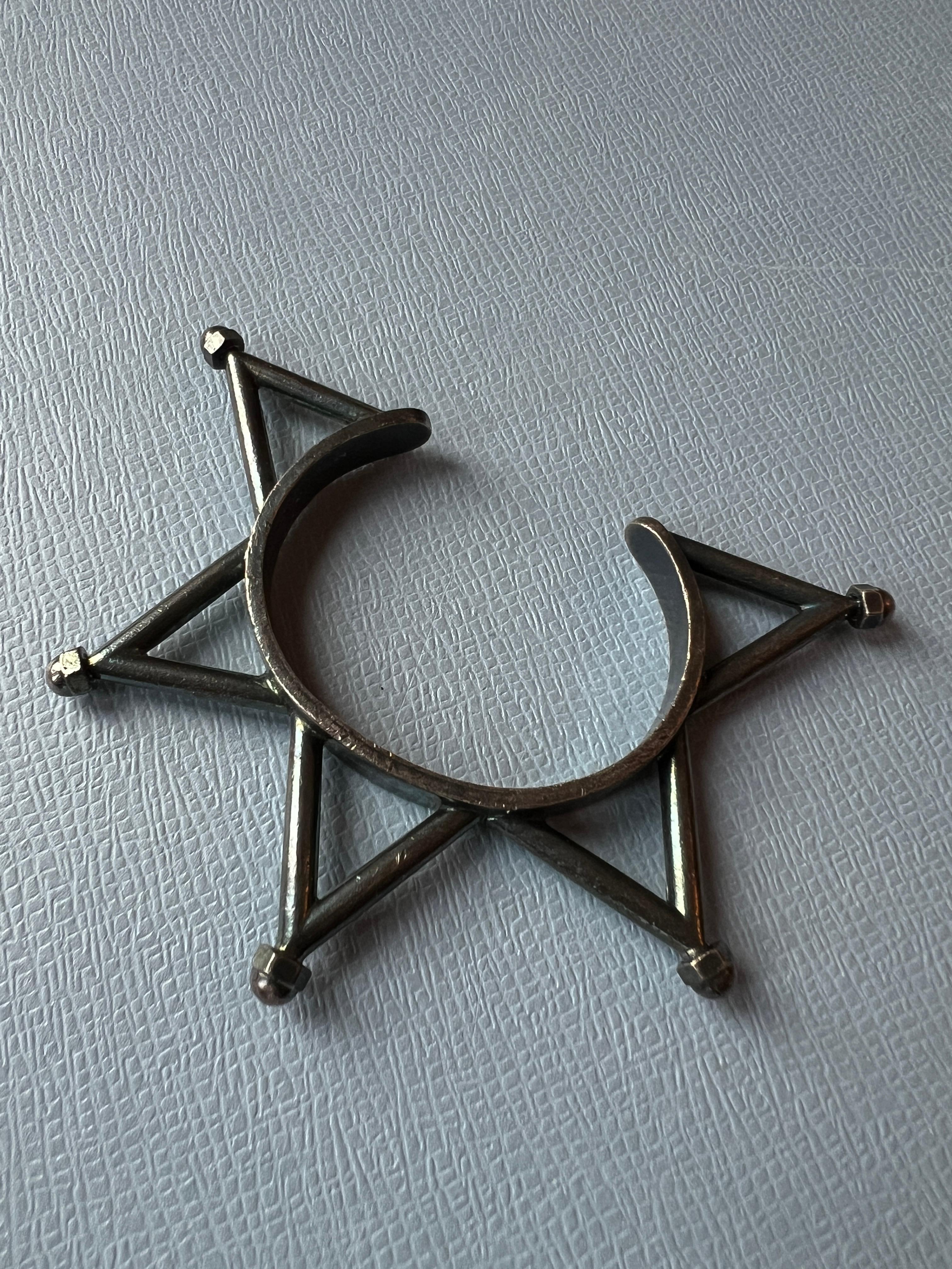 Vintage Bracelet Cuff Gun Metal Ruthenium Plating For Sale 2