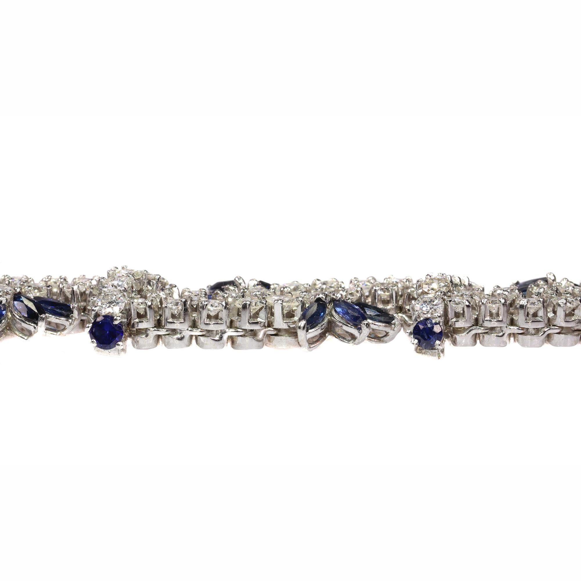 Vintage Bracelet Loaded with Diamonds and Sapphires 1