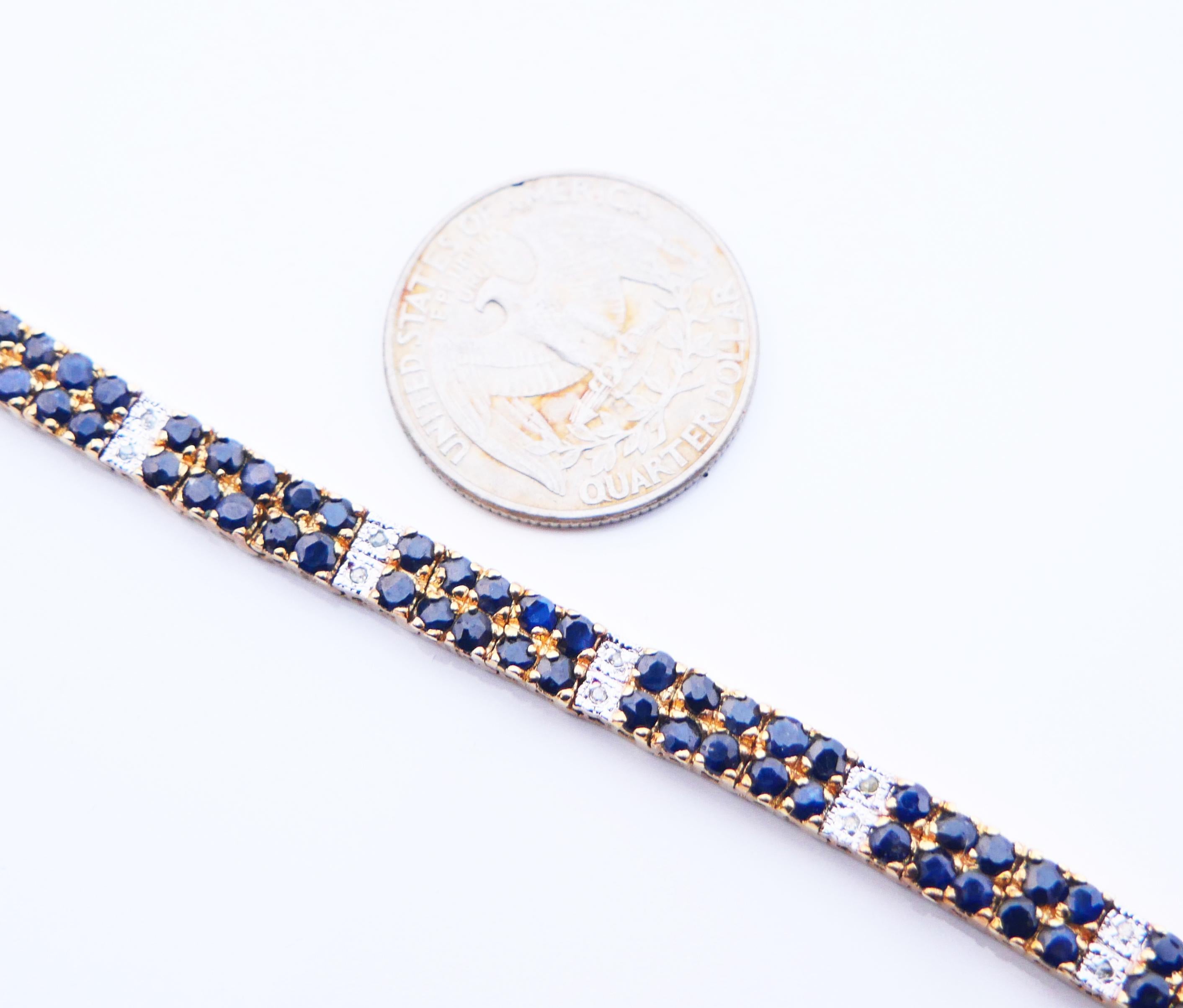 Vintage Bracelet Sapphires Daimonds Gilt Silver /18cm/19gr For Sale 7