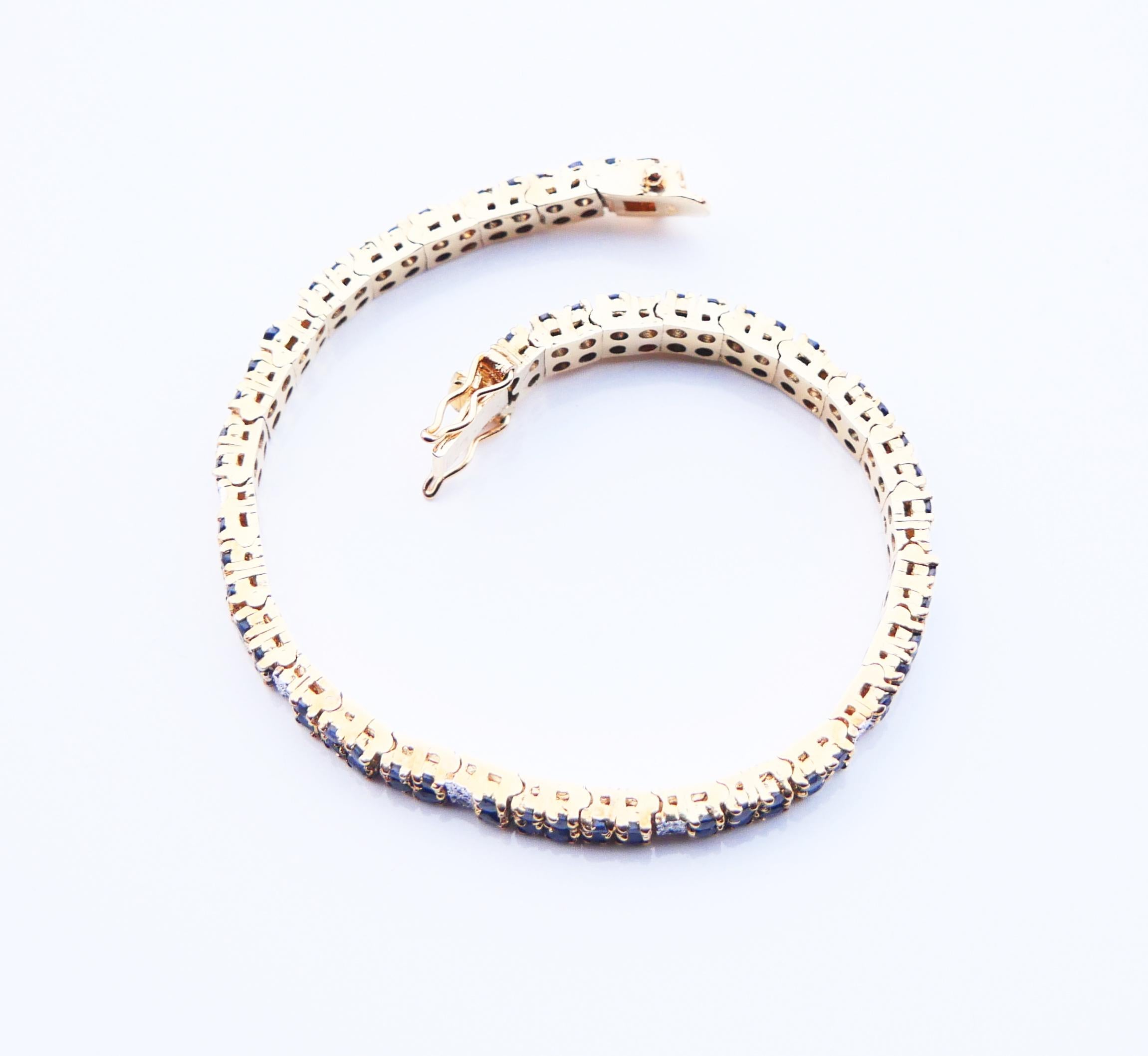 Women's Vintage Bracelet Sapphires Daimonds Gilt Silver /18cm/19gr For Sale