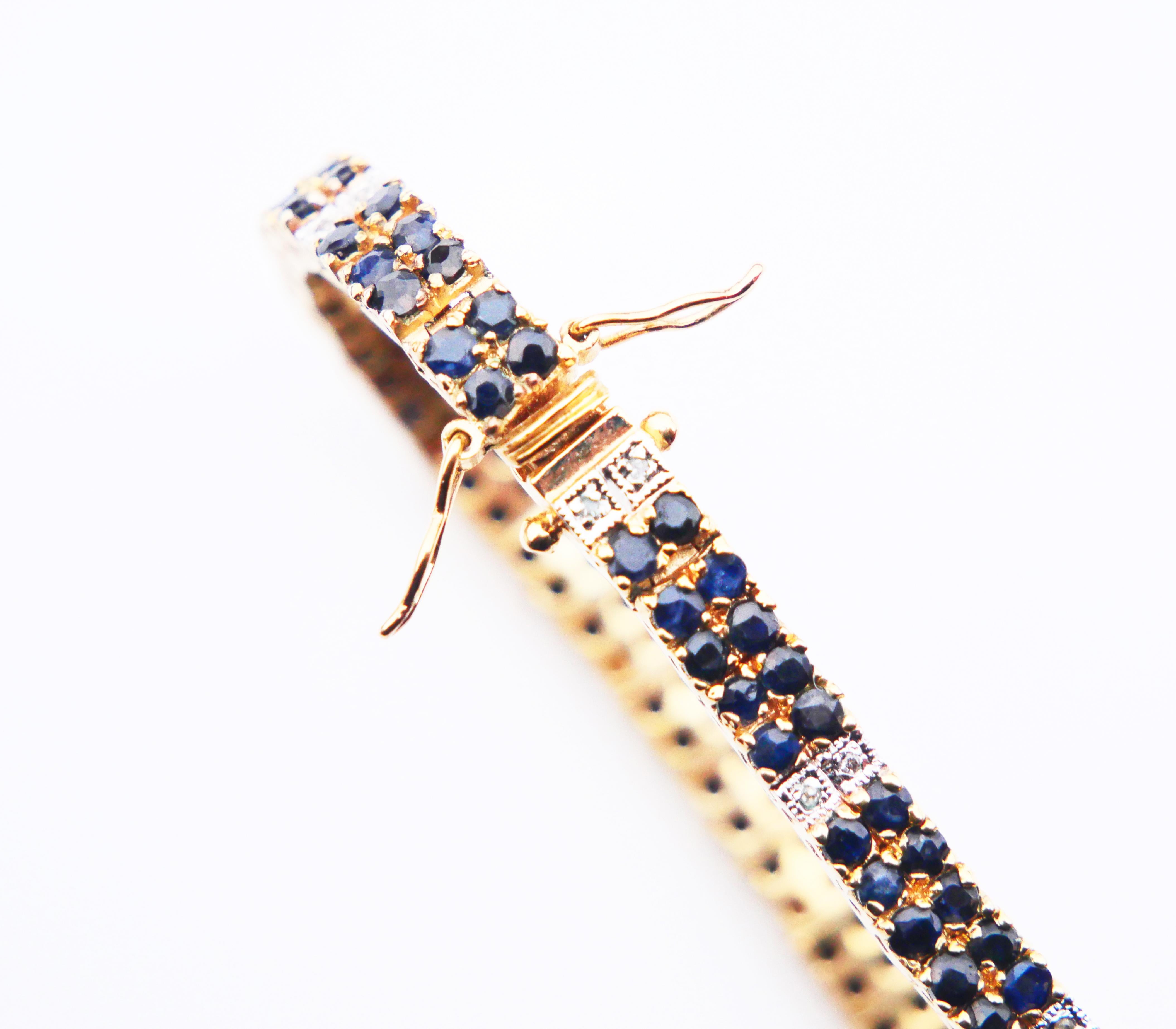 Vintage Bracelet Sapphires Daimonds Gilt Silver /18cm/19gr For Sale 1