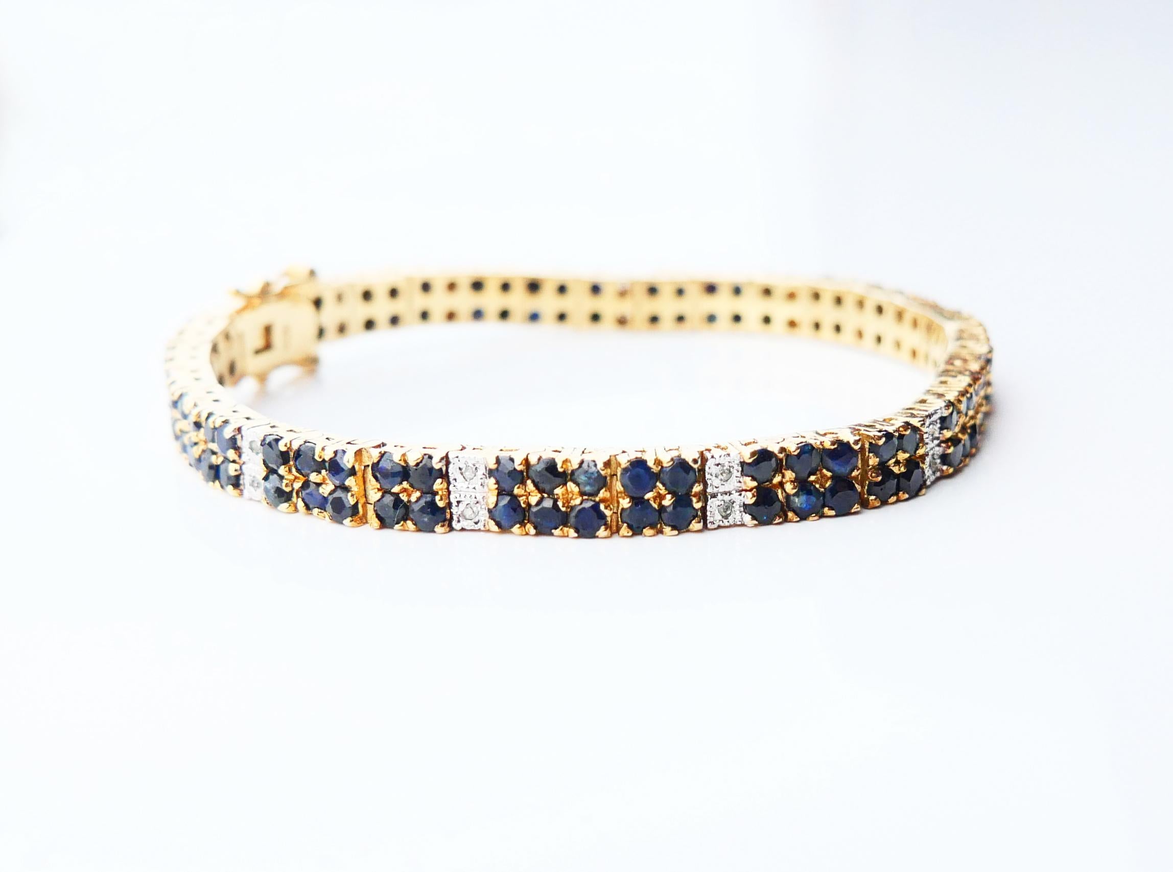 Vintage Bracelet Sapphires Daimonds Gilt Silver /18cm/19gr For Sale 4