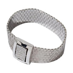 Vintage Bracelet with Diamond Buckle, 750 White Gold