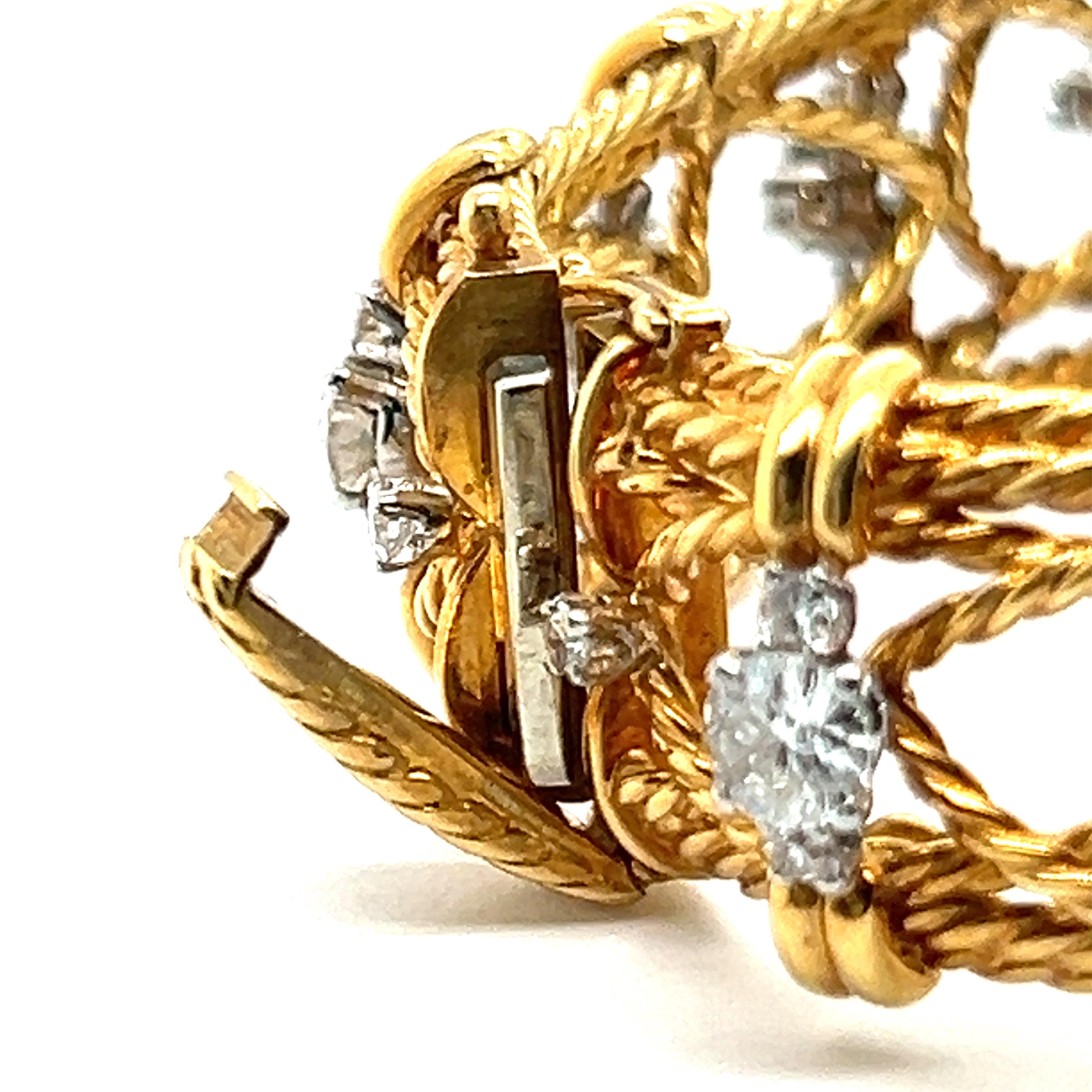 Vintage Bracelet with Diamonds in 18 Karat Gold by Gübelin For Sale 4