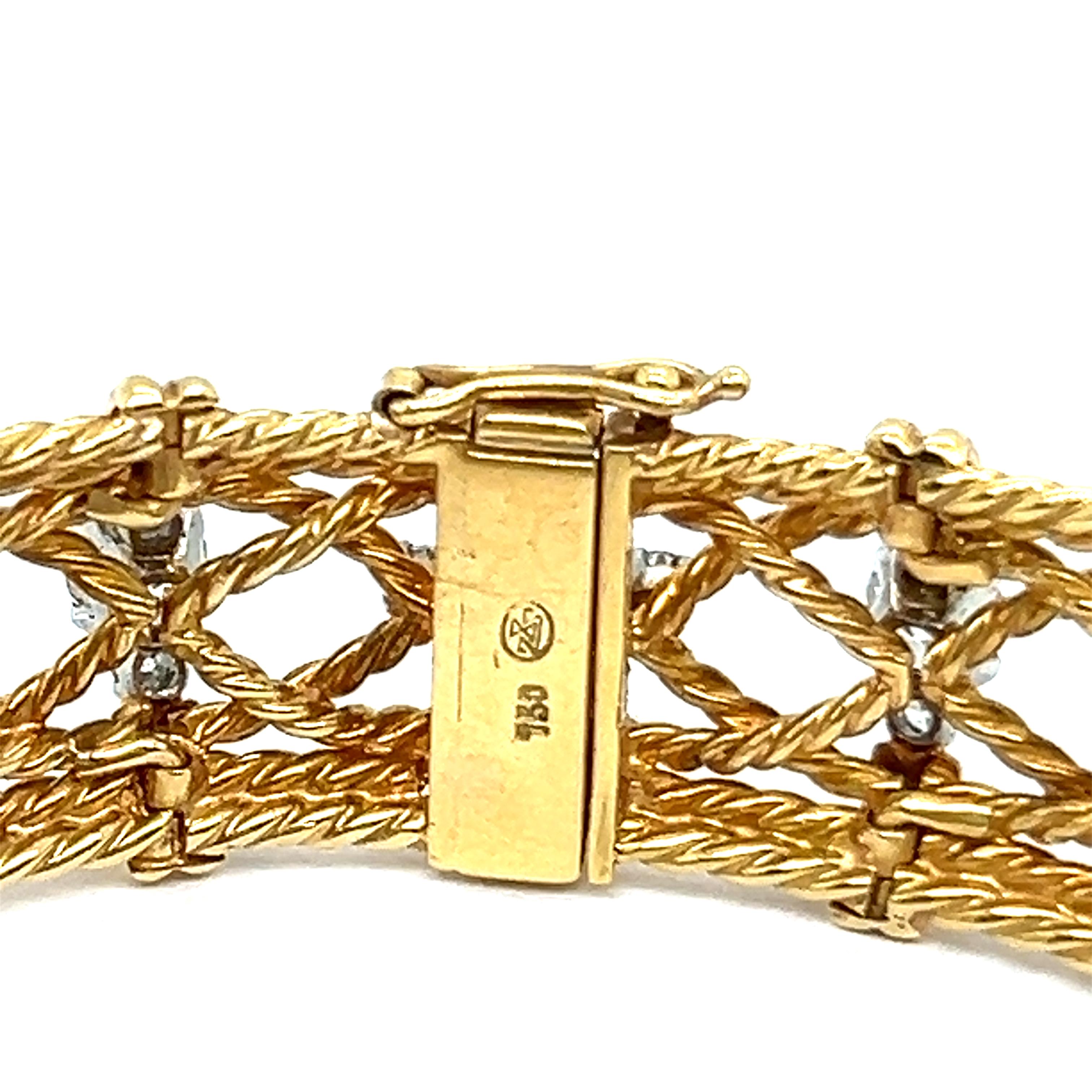 Vintage Bracelet with Diamonds in 18 Karat Gold by Gübelin For Sale 1