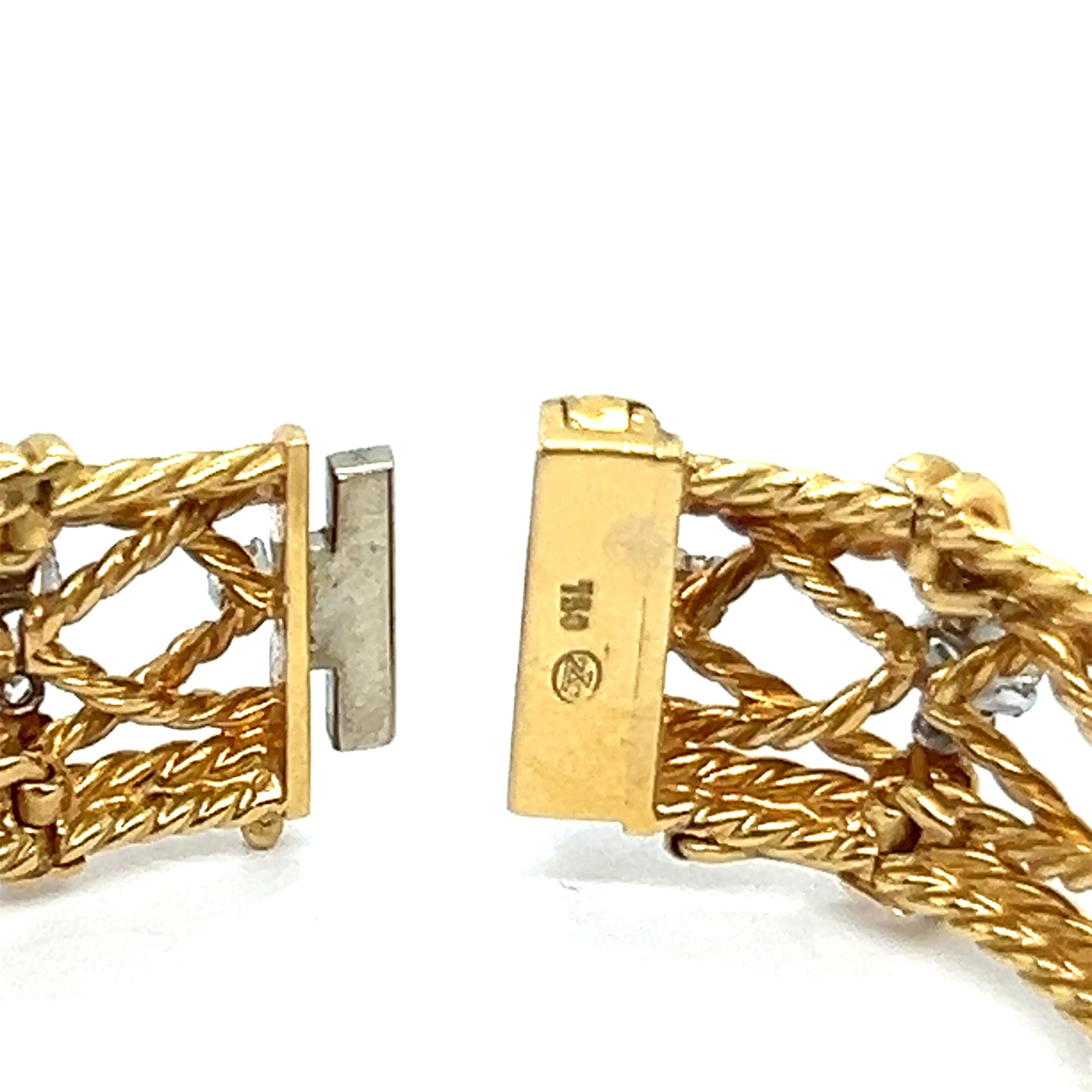 Vintage Bracelet with Diamonds in 18 Karat Gold by Gübelin For Sale 3