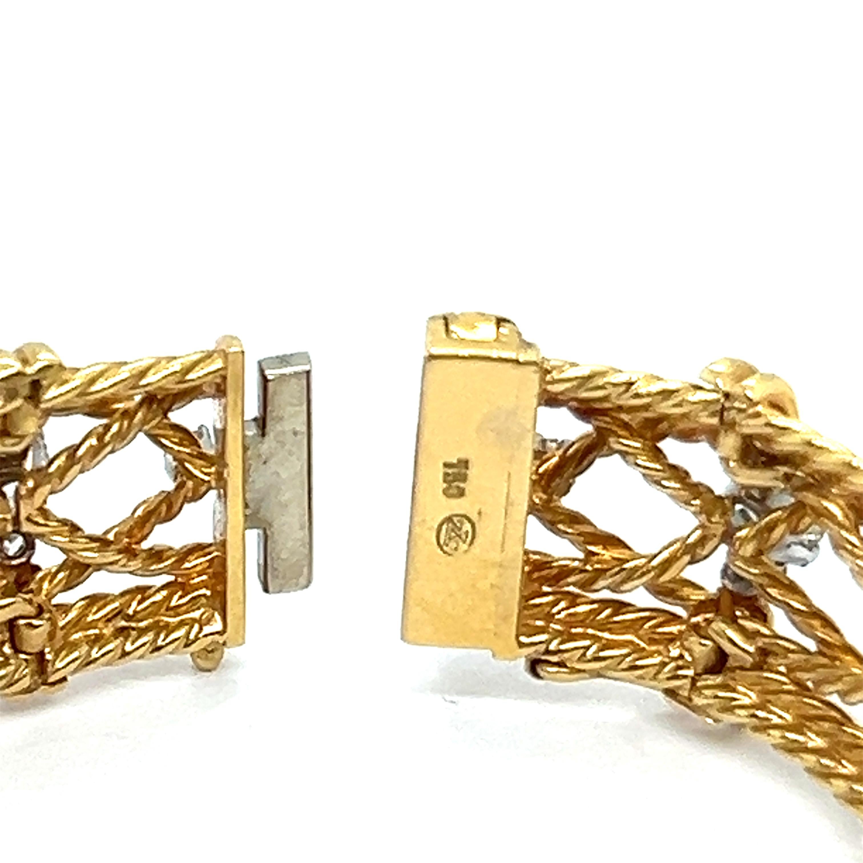 Vintage Bracelet with Diamonds in 18 Karat Gold by Gübelin For Sale 2