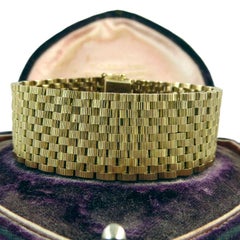 Vintage Bracelet, Yellow Gold Brick Links, Hallmarked Birmingham, 1967