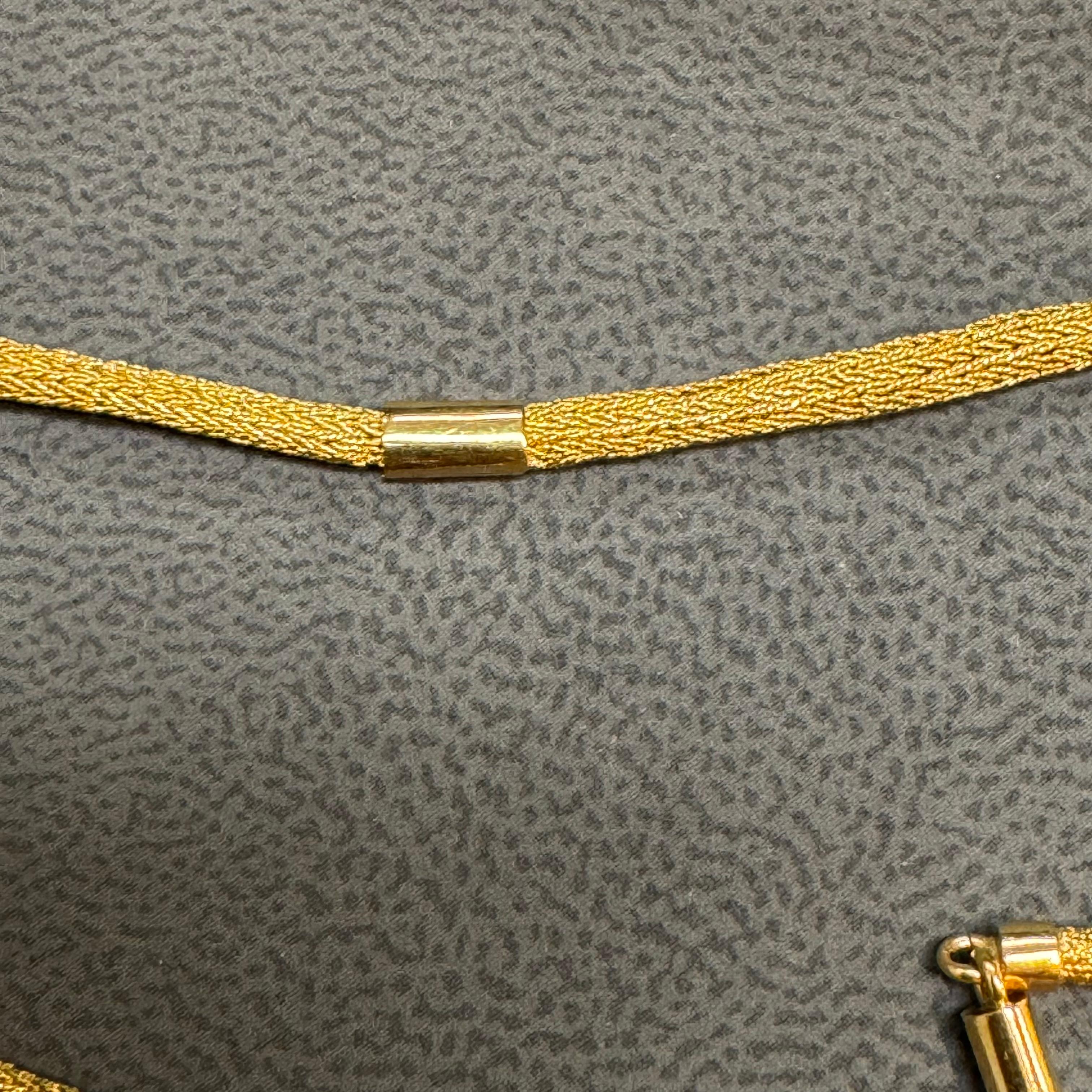 Vintage braided flat gold rope necklace (muff chain) For Sale 3