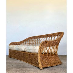 Vintage Braided Rattan 3 Seat Sofa