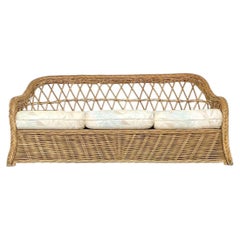 Vintage Braided Rattan 3 Seat Sofa