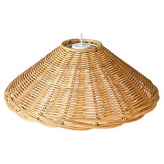 Vintage-Hängelampe aus geflochtenem Rattan, Schweden, 1970er Jahre