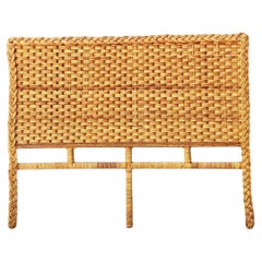 Vintage Braided Rattan Queen Headboard