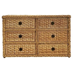 Vintage geflochtene Rattan sechs Schublade Schublade