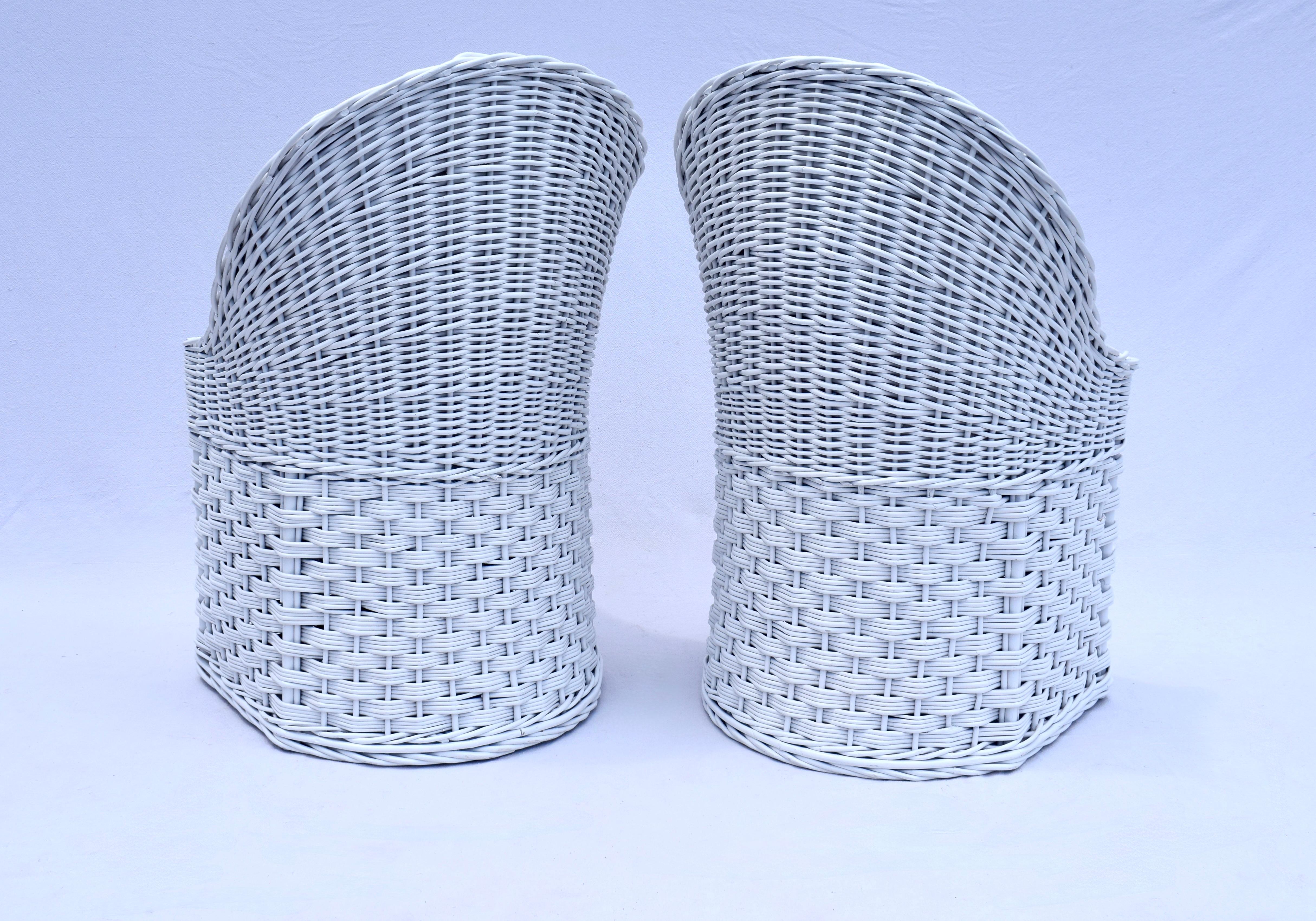 Sedie Wicker Works in rattan intrecciato vintage in vendita 4