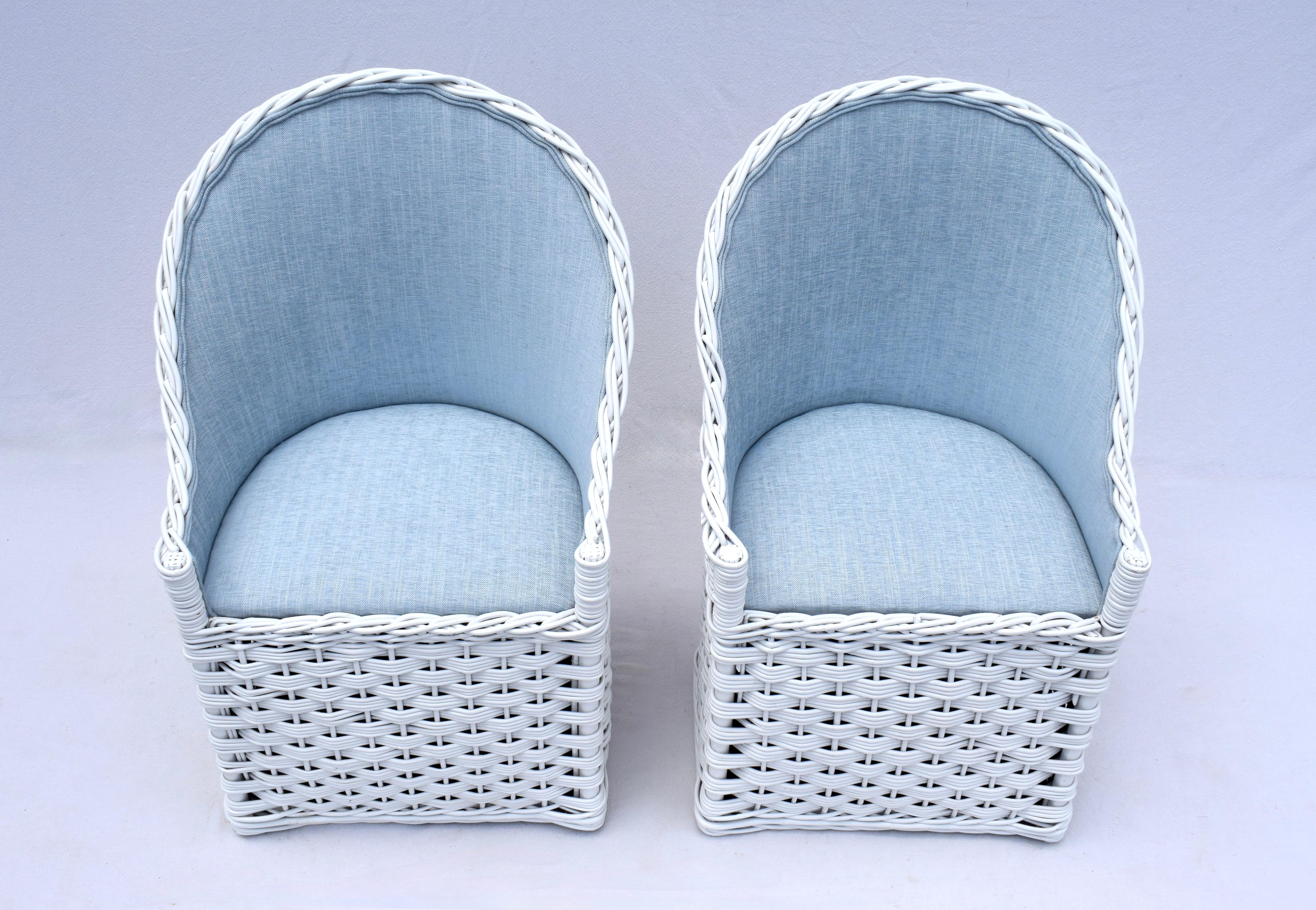 Organico moderno Sedie Wicker Works in rattan intrecciato vintage in vendita