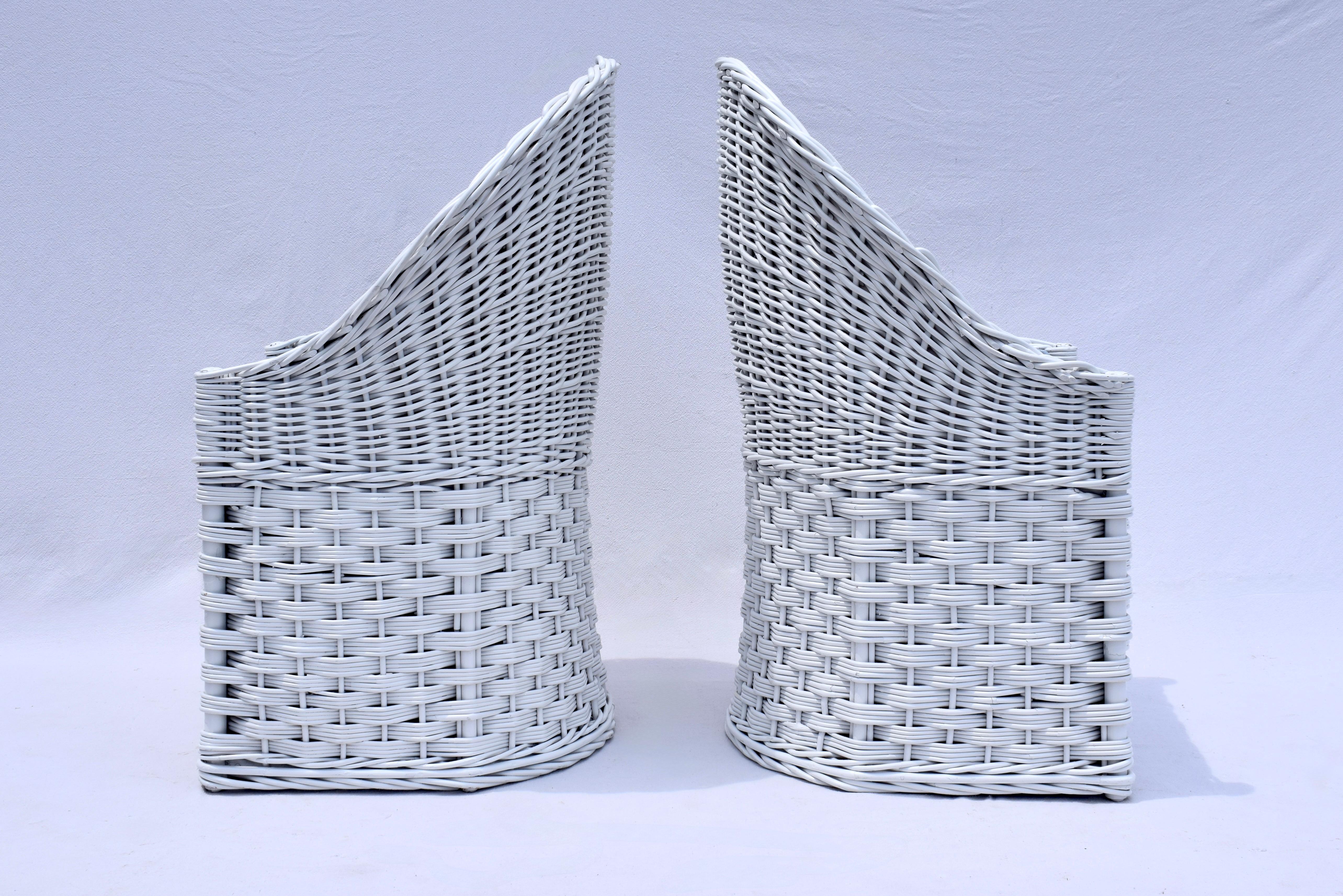 Italiano Sedie Wicker Works in rattan intrecciato vintage in vendita