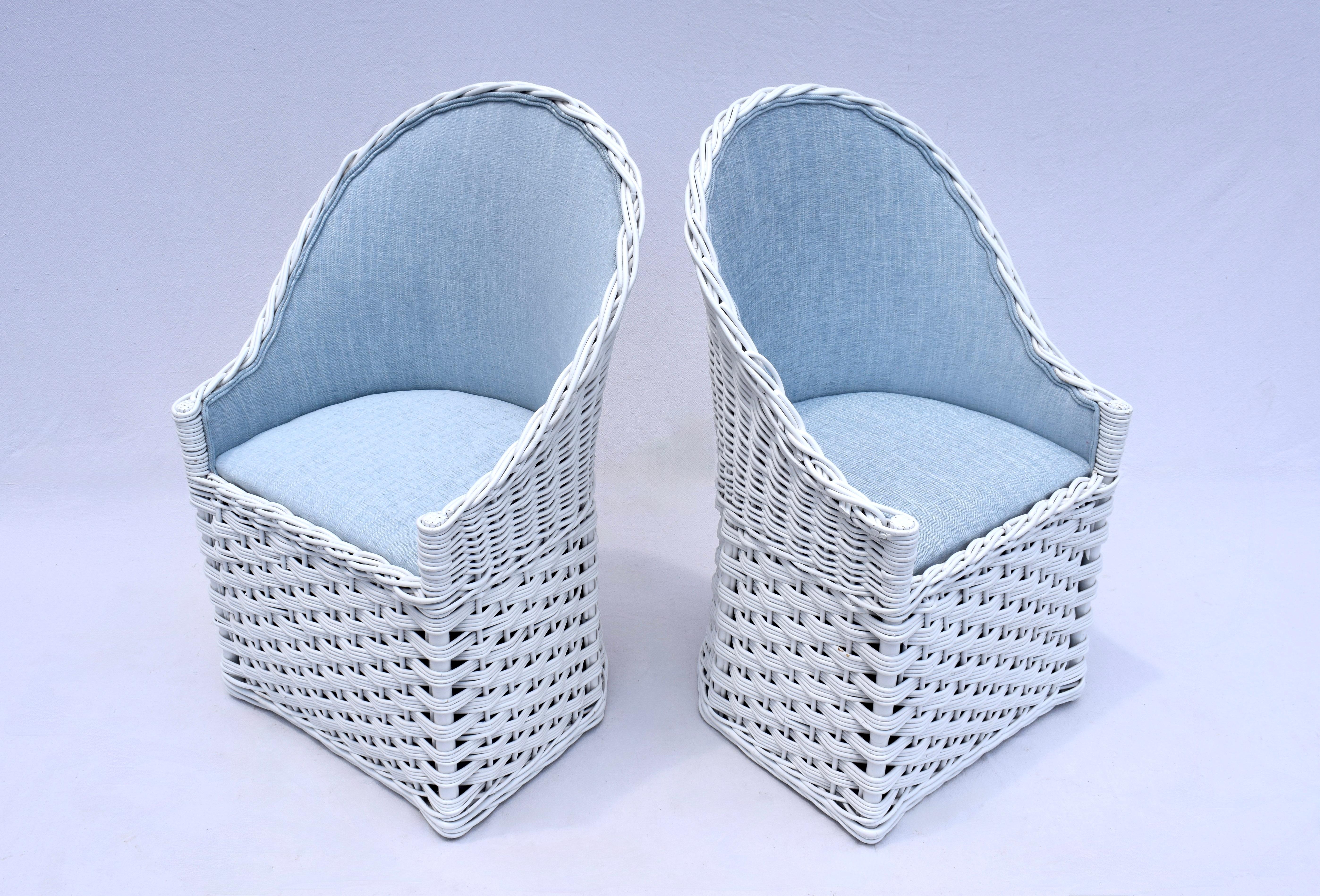 Sedie Wicker Works in rattan intrecciato vintage In condizioni buone in vendita a Southampton, NJ