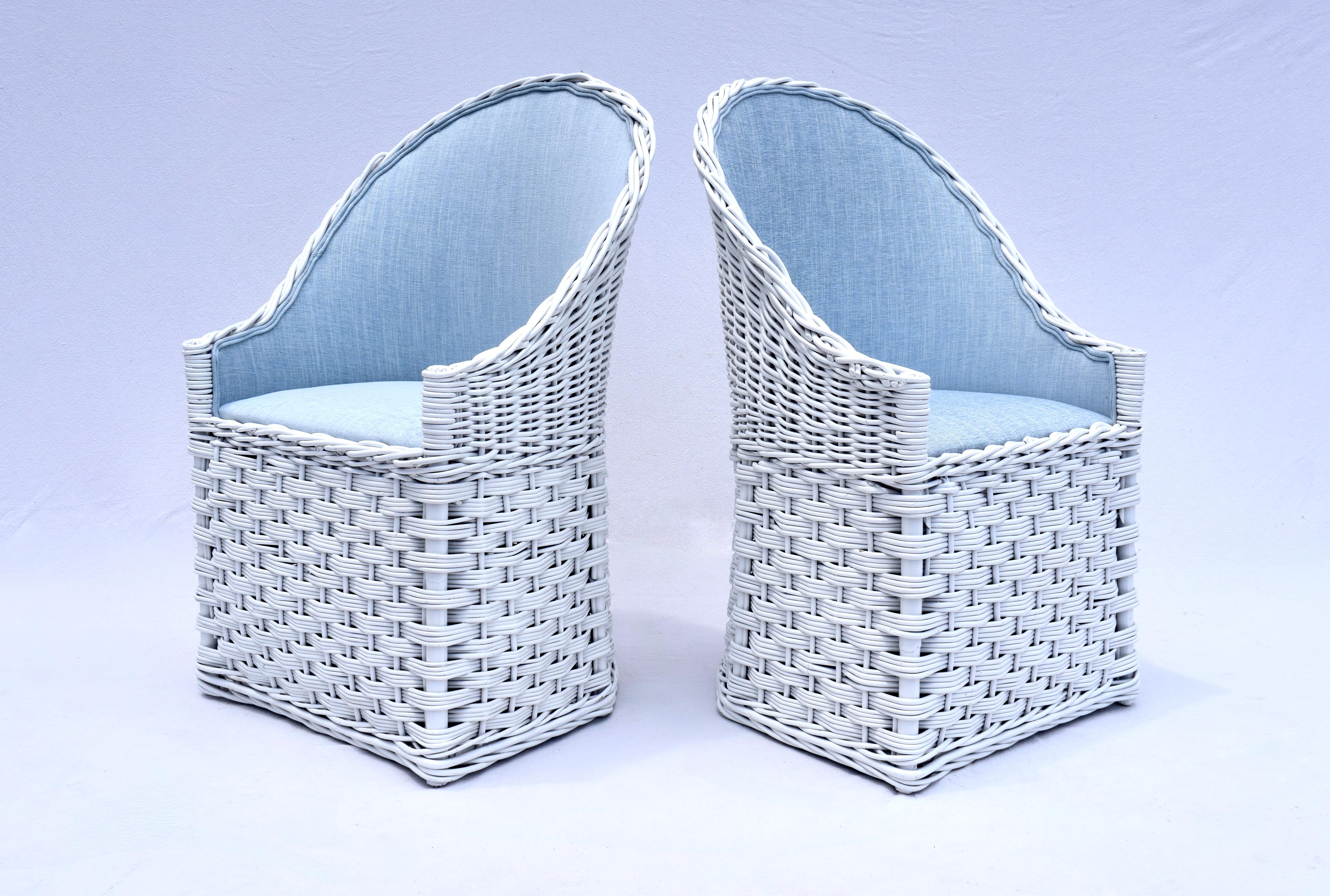 XX secolo Sedie Wicker Works in rattan intrecciato vintage in vendita