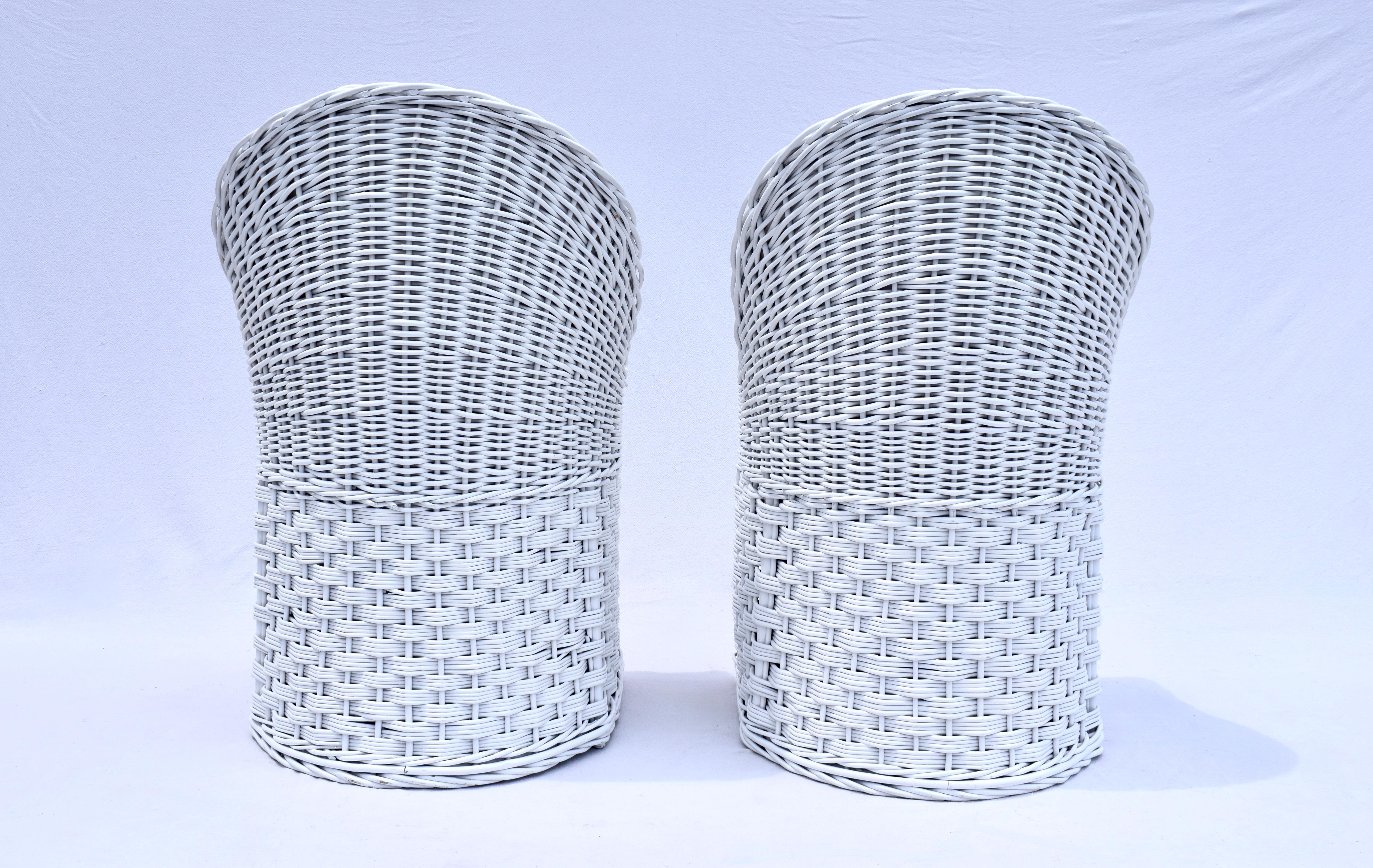 Tappezzeria Sedie Wicker Works in rattan intrecciato vintage in vendita