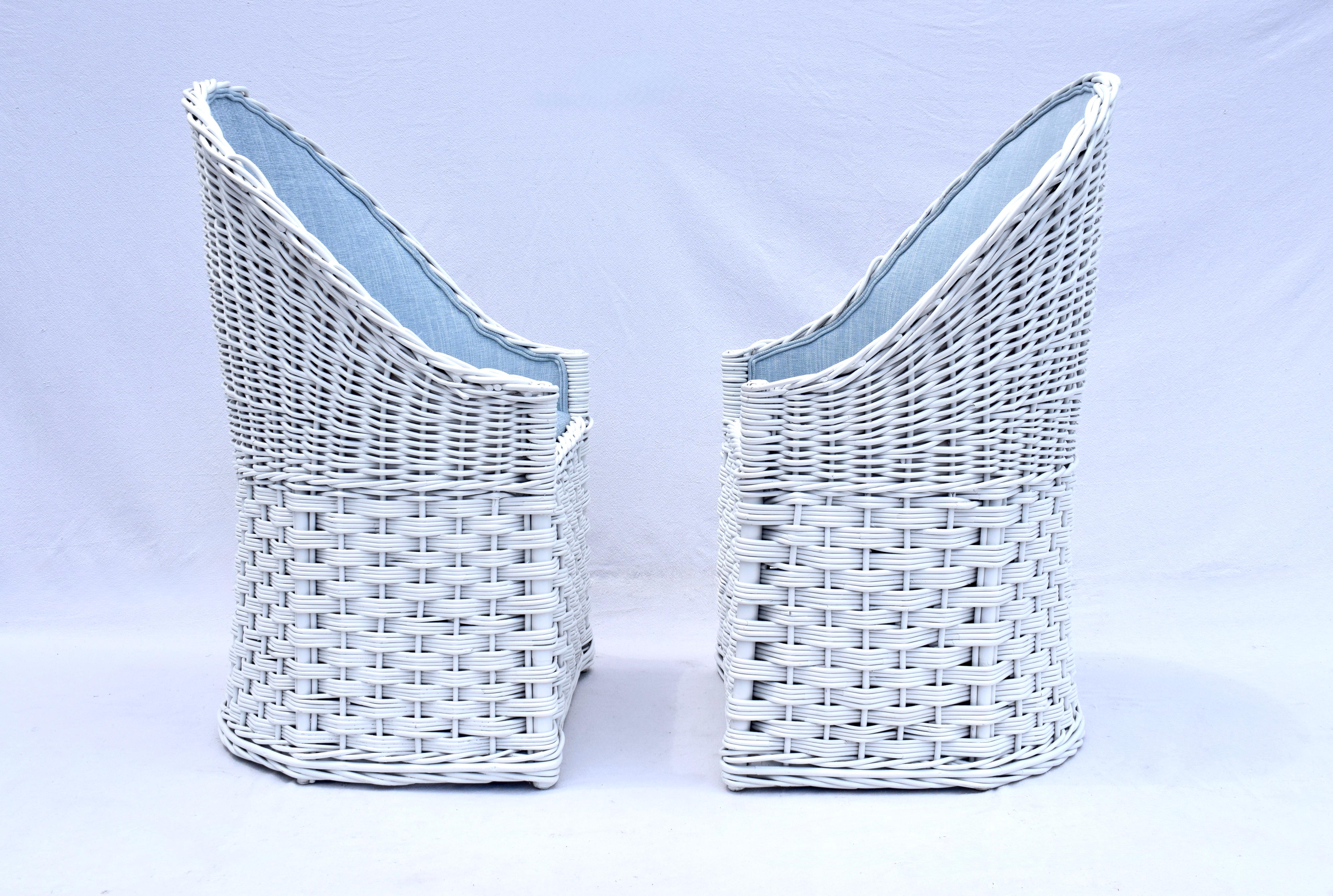 Sedie Wicker Works in rattan intrecciato vintage in vendita 2