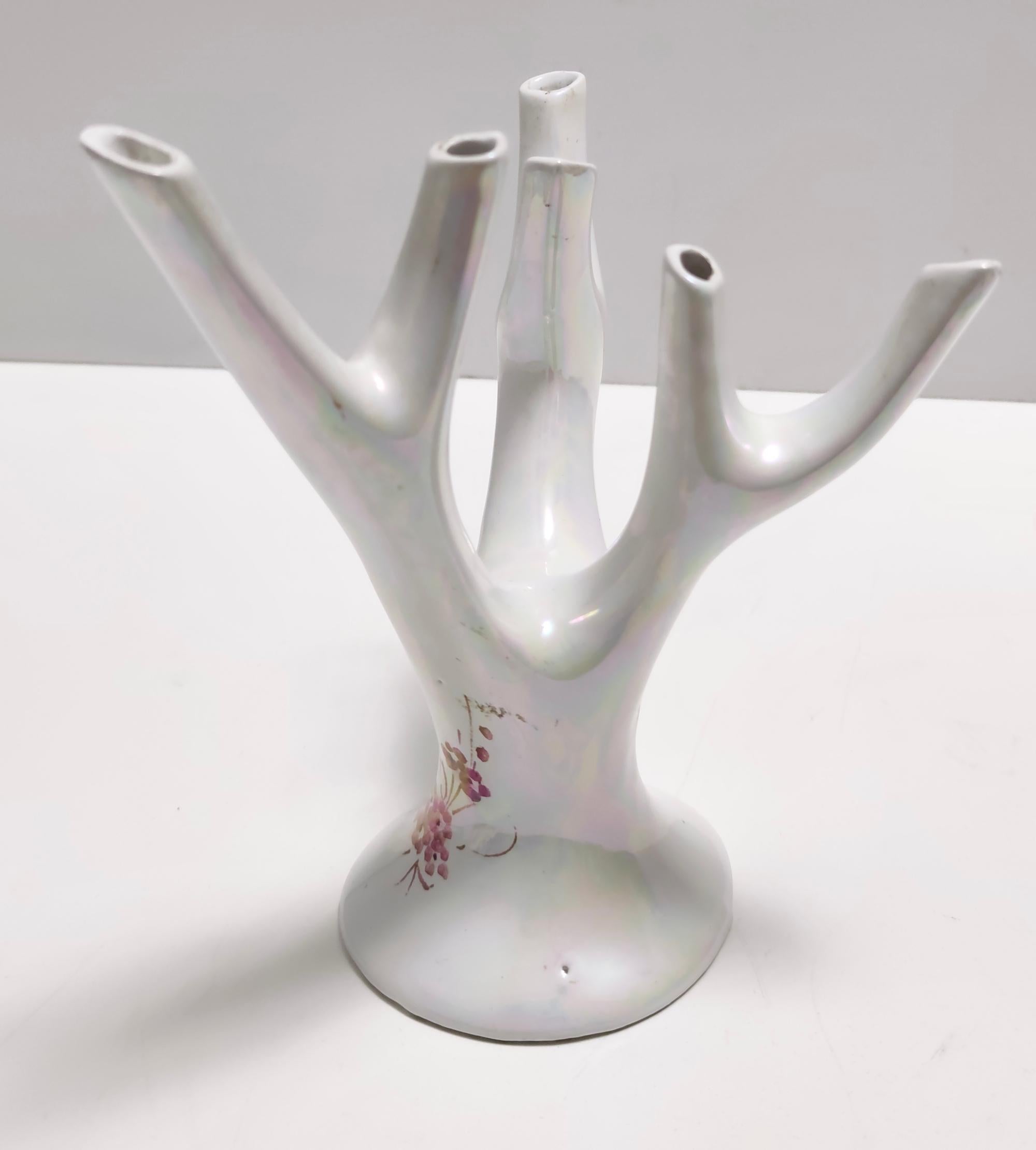italien Vase vintage en céramique émaillée en forme de Branch par Guido Andlovitz pour Lavenia en vente