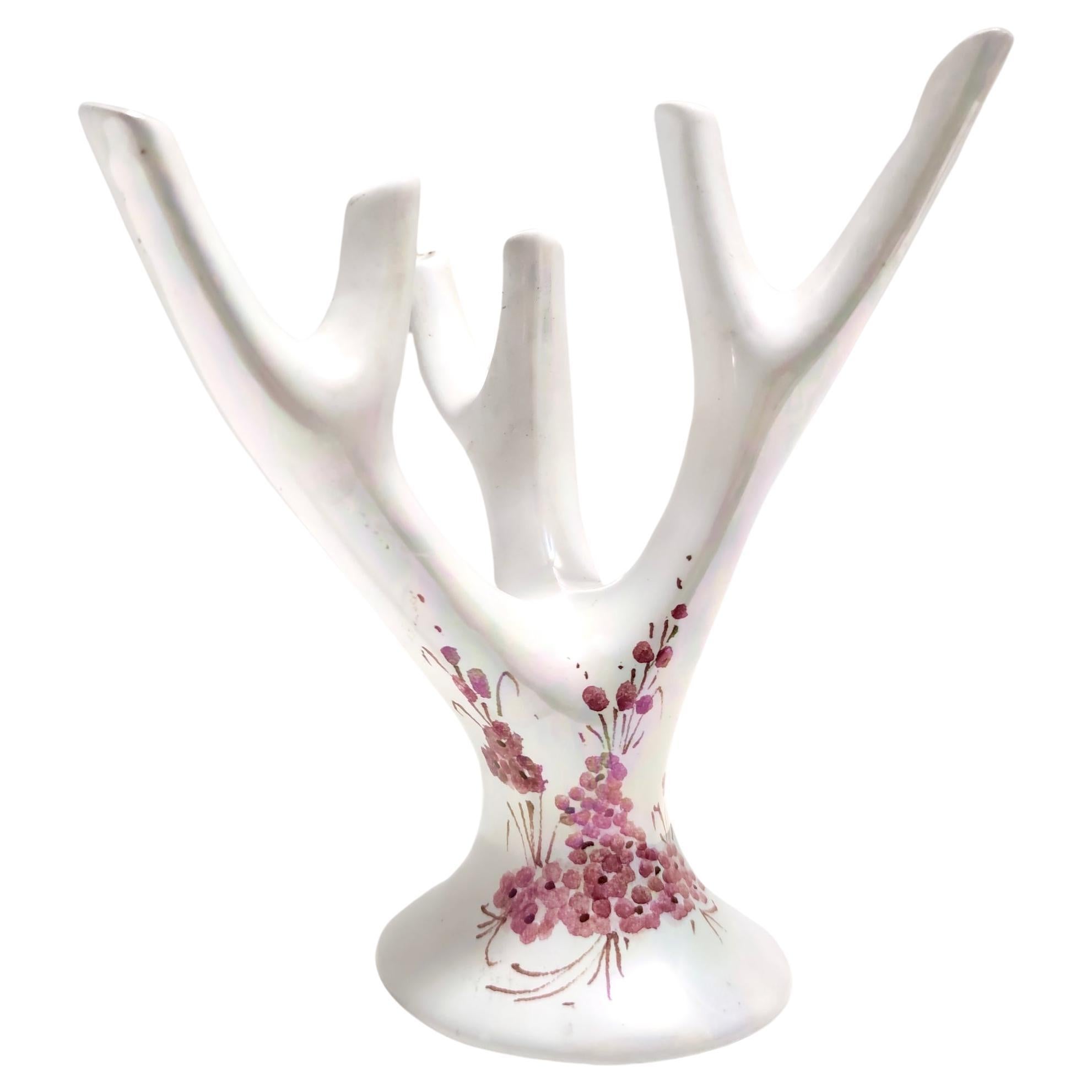 Vintage Vase aus glasierter Keramik in Branch-Form von Guido Andlovitz für Lavenia