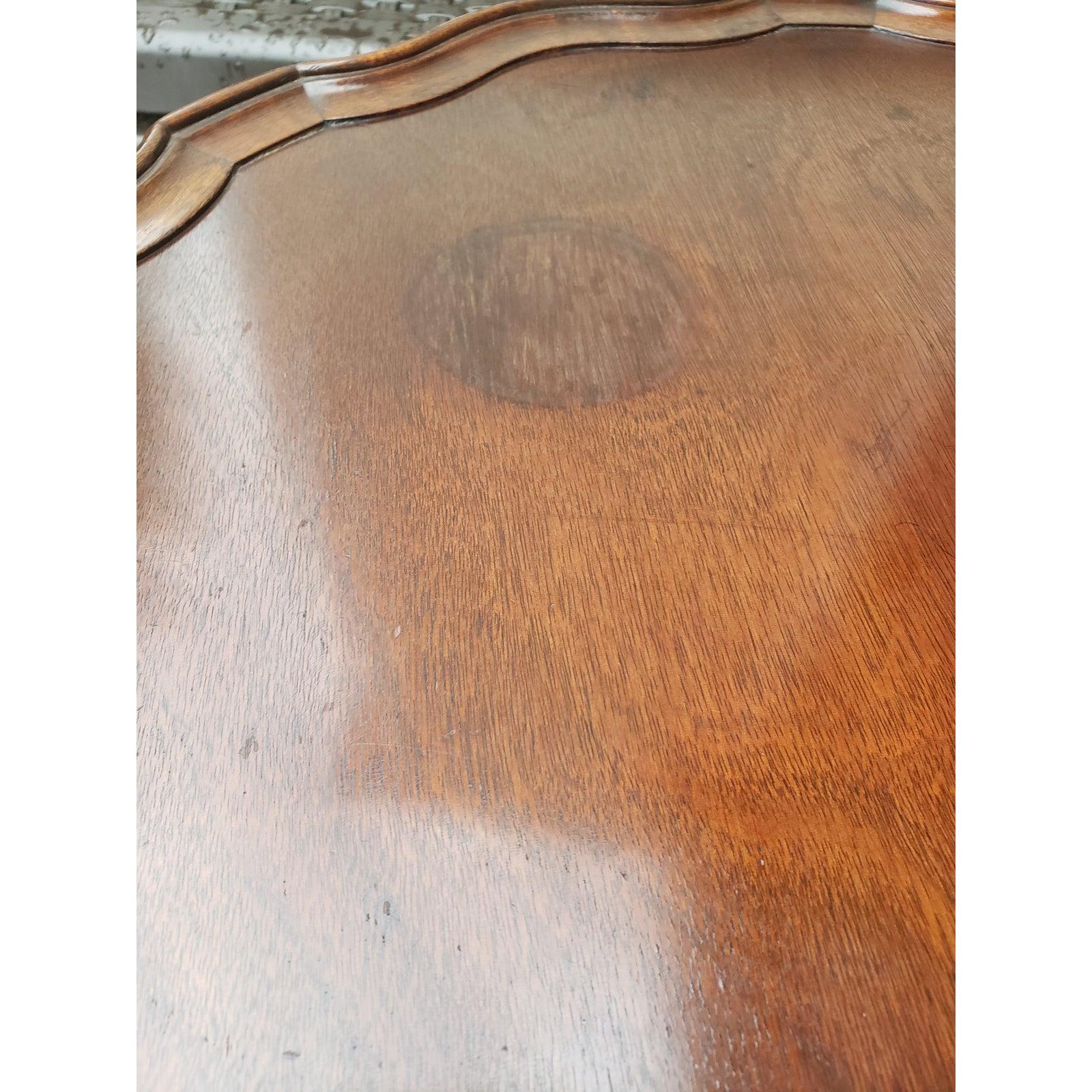 Chippendale Vintage Brandt Genuine Mahogany Pie Crust Table For Sale