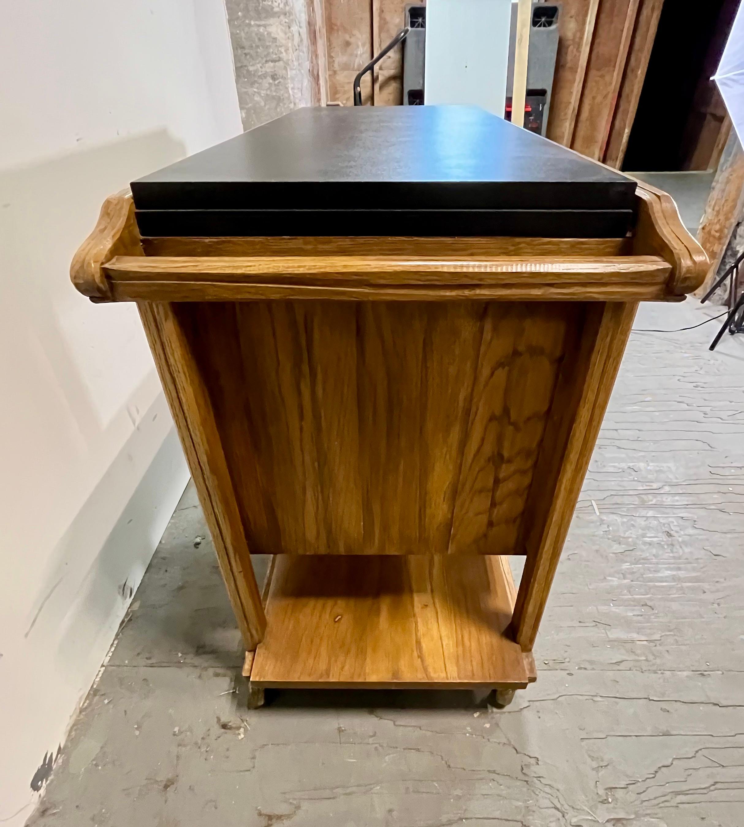Vintage Brandt Ranch Oak Bar Cart Server For Sale 1