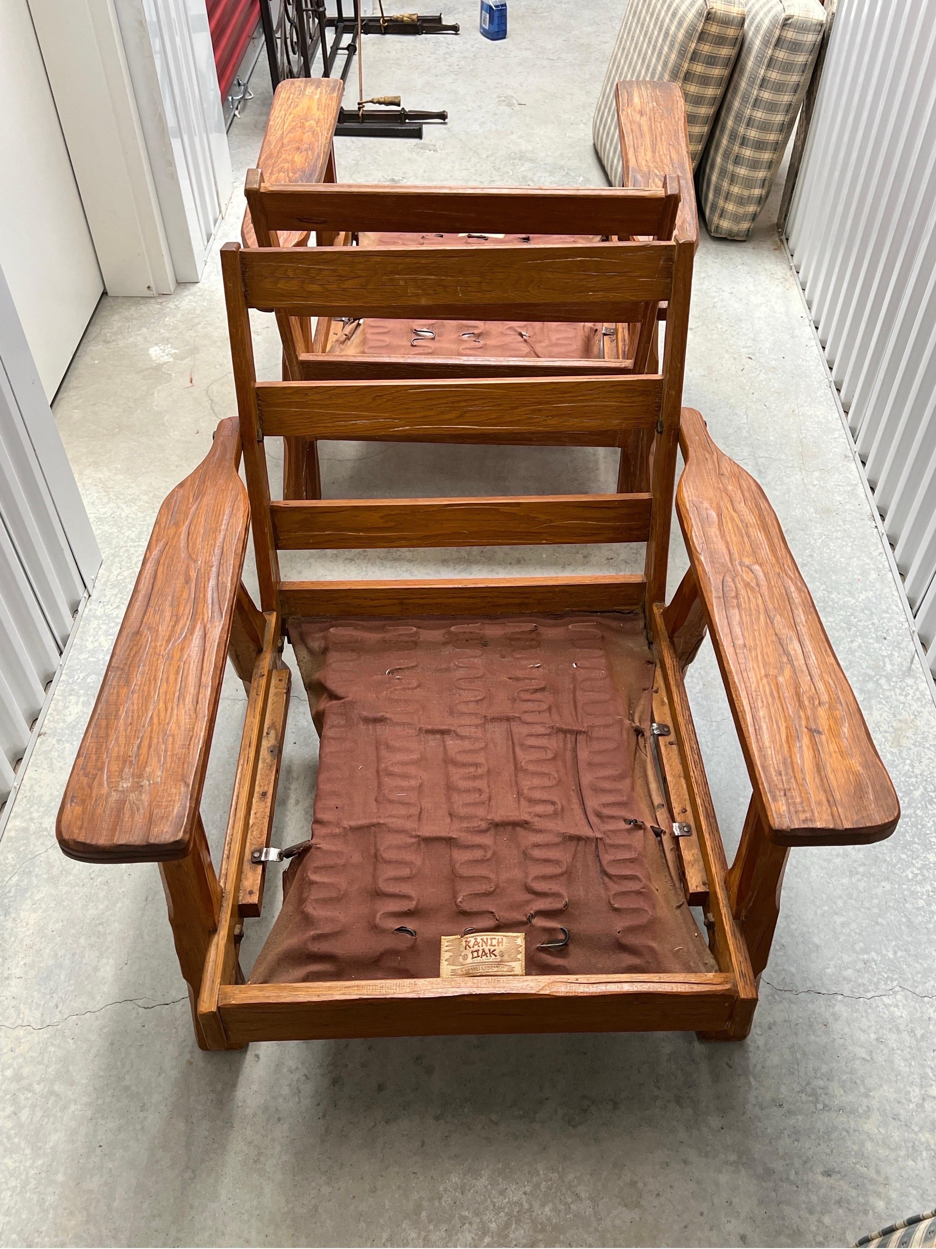 Vintage Brandt Ranch Oak Lounge Chair’s - a Pair 4