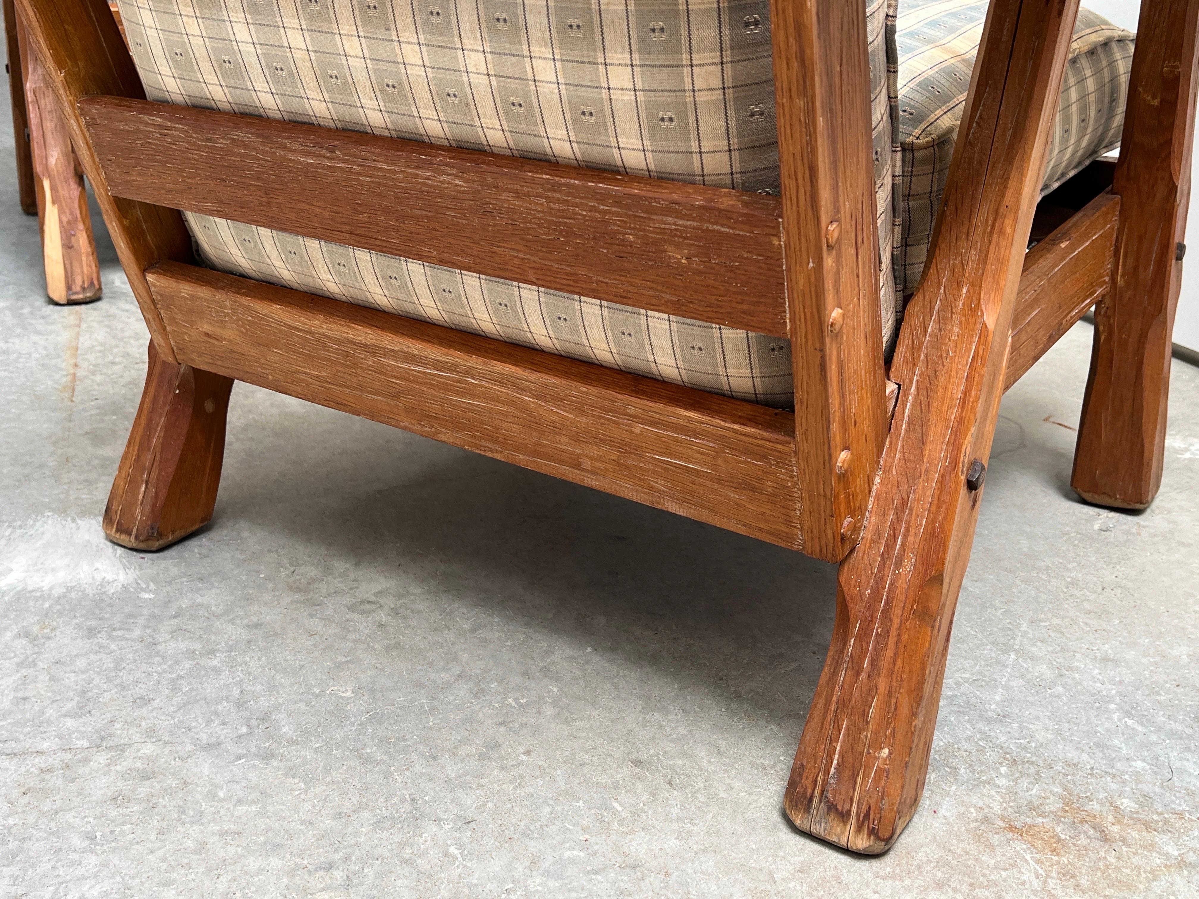 20th Century Vintage Brandt Ranch Oak Lounge Chair’s - a Pair