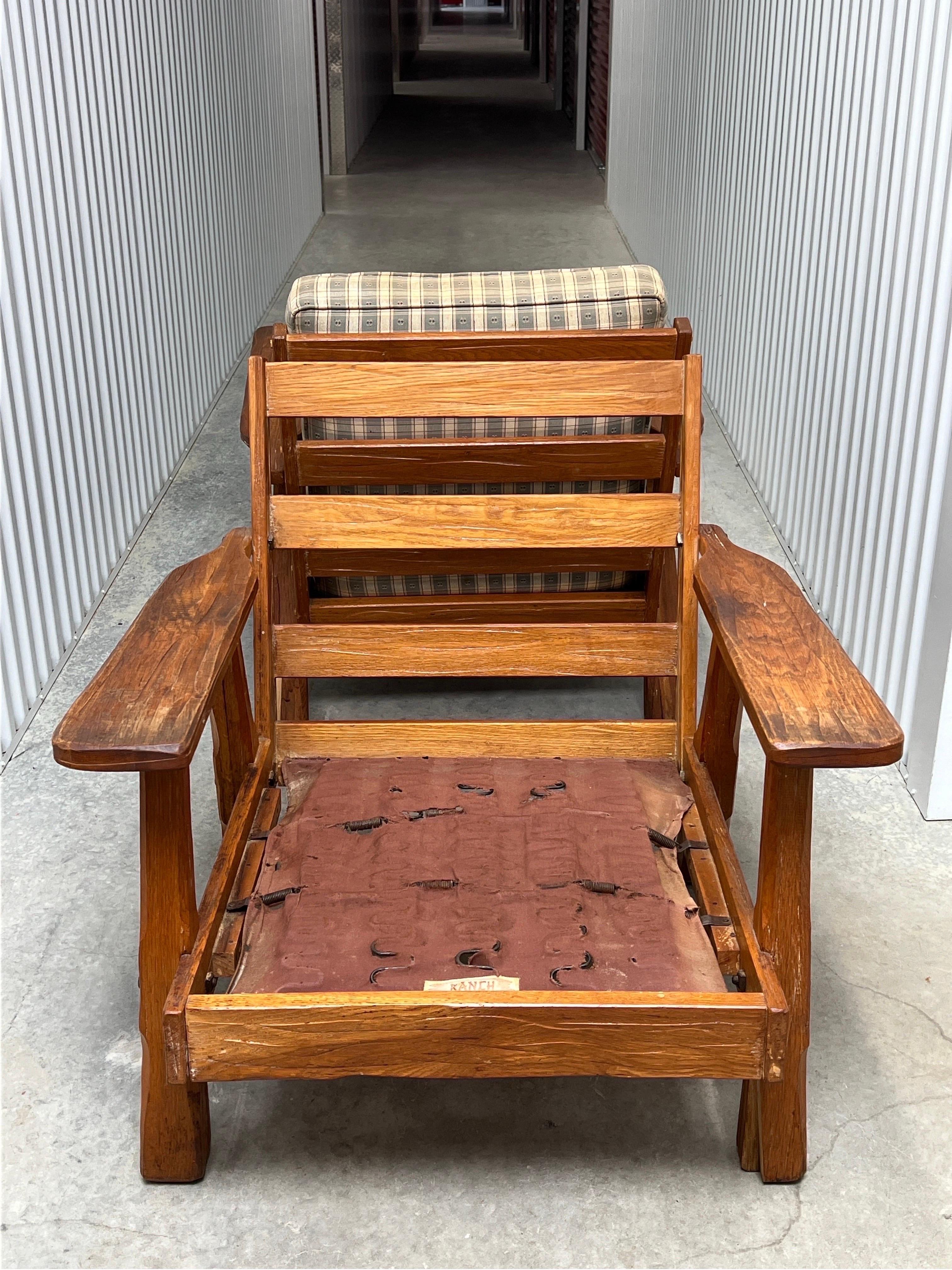 Vintage Brandt Ranch Oak Lounge Chair’s - a Pair 3