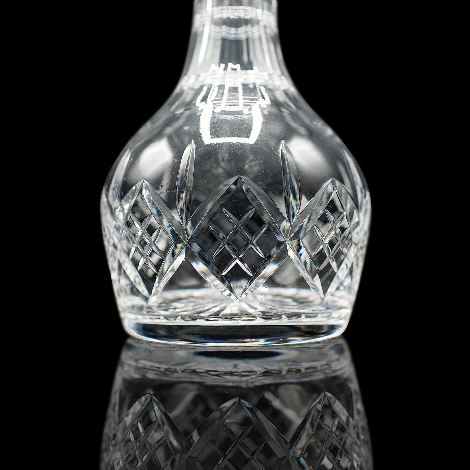 Vintage Brandy Decanter, English Cut Glass Spirit Vessel, Mid 20th Century, 1950 For Sale 4