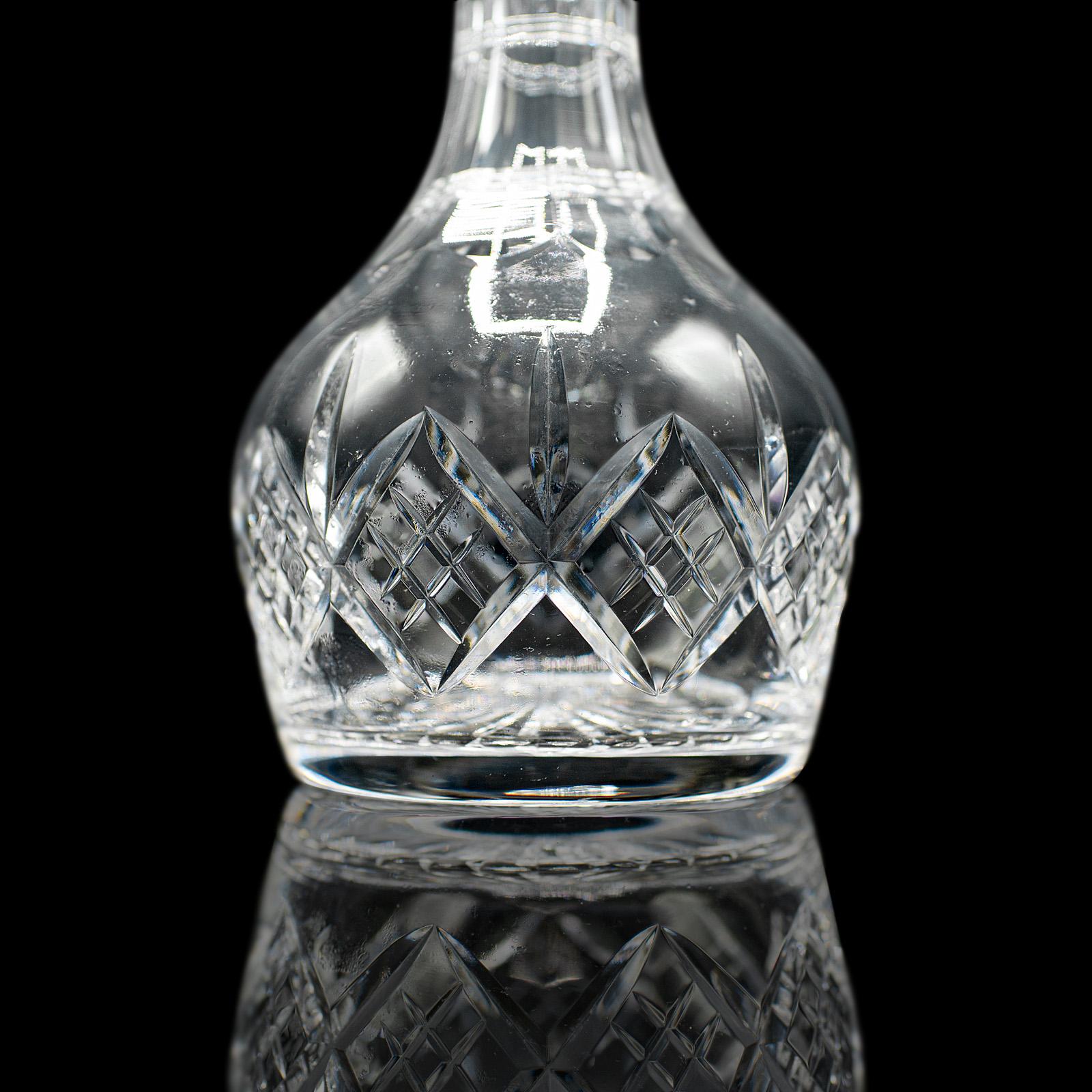 Vintage Brandy Decanter, English Cut Glass Spirit Vessel, Mid 20th Century, 1950 For Sale 5