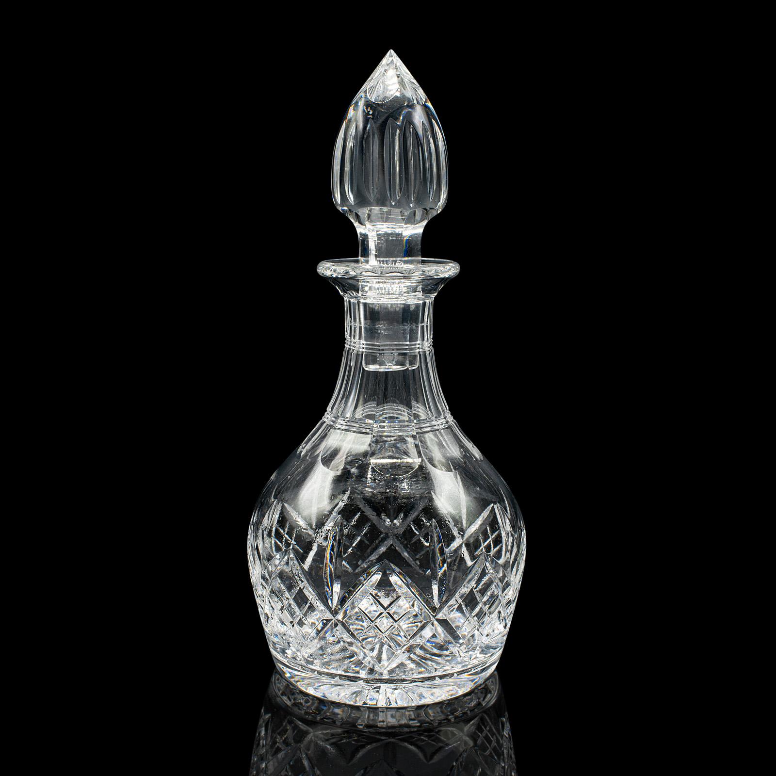 Mid-20th Century Vintage Brandy Decanter, English Cut Glass Spirit Vessel, Mid 20th Century, 1950 For Sale