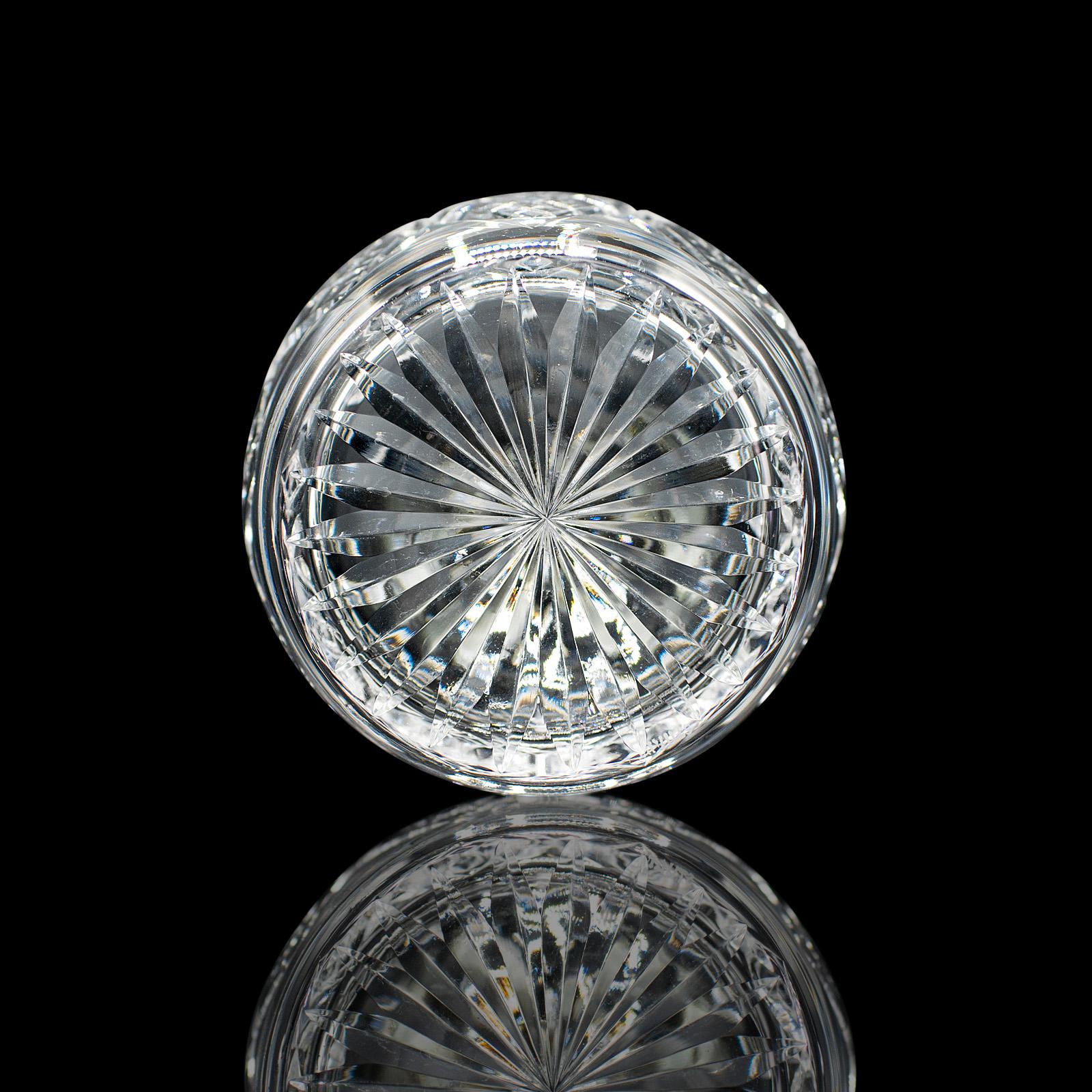 Vintage Brandy Decanter, English Cut Glass Spirit Vessel, Mid 20th Century, 1950 For Sale 3