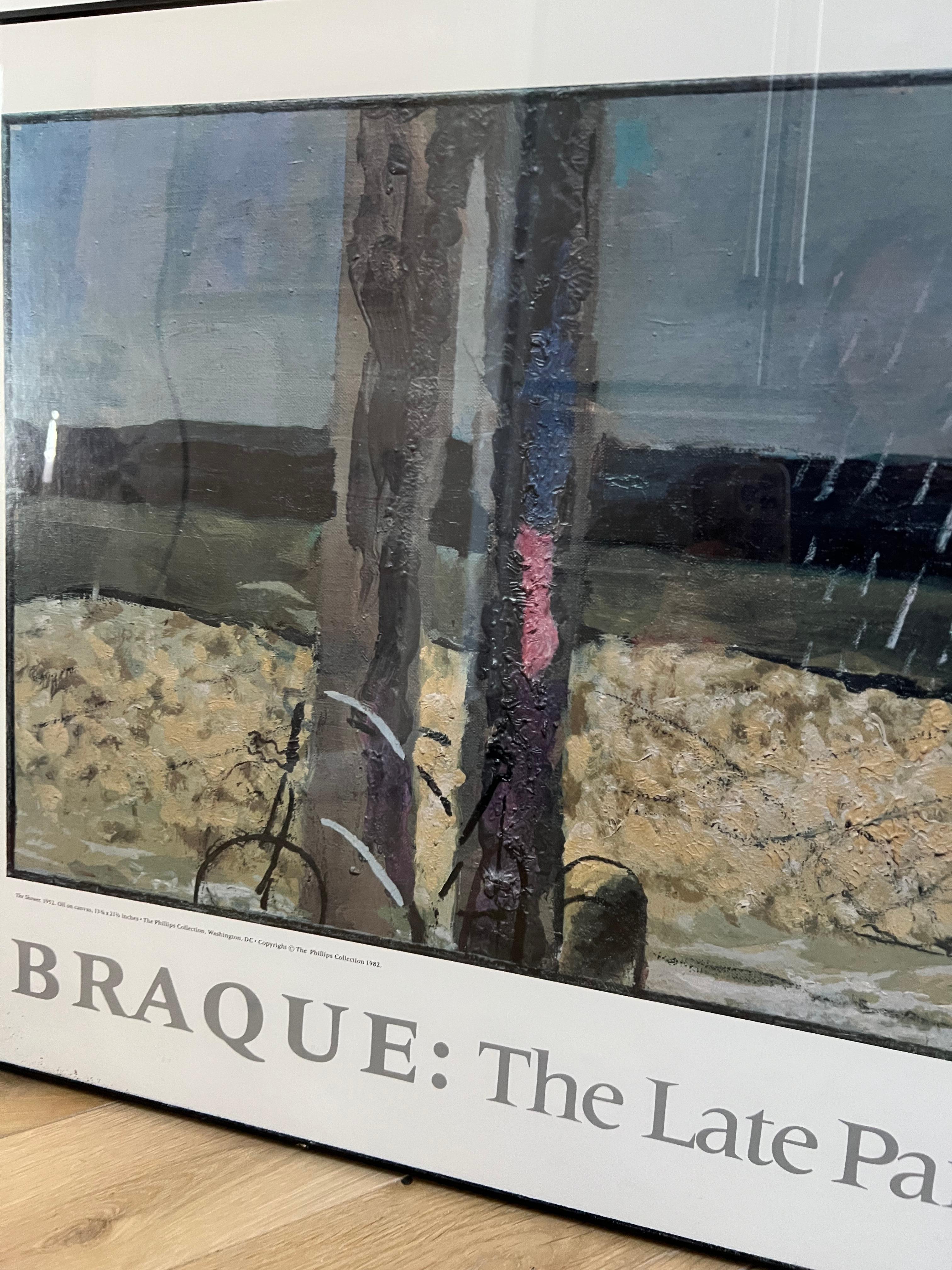 Vintage Braque Exhibition Poster, framed behind glass, early 1980s For Sale 4