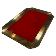 Vintage Bras Tray with Red Glass Insert