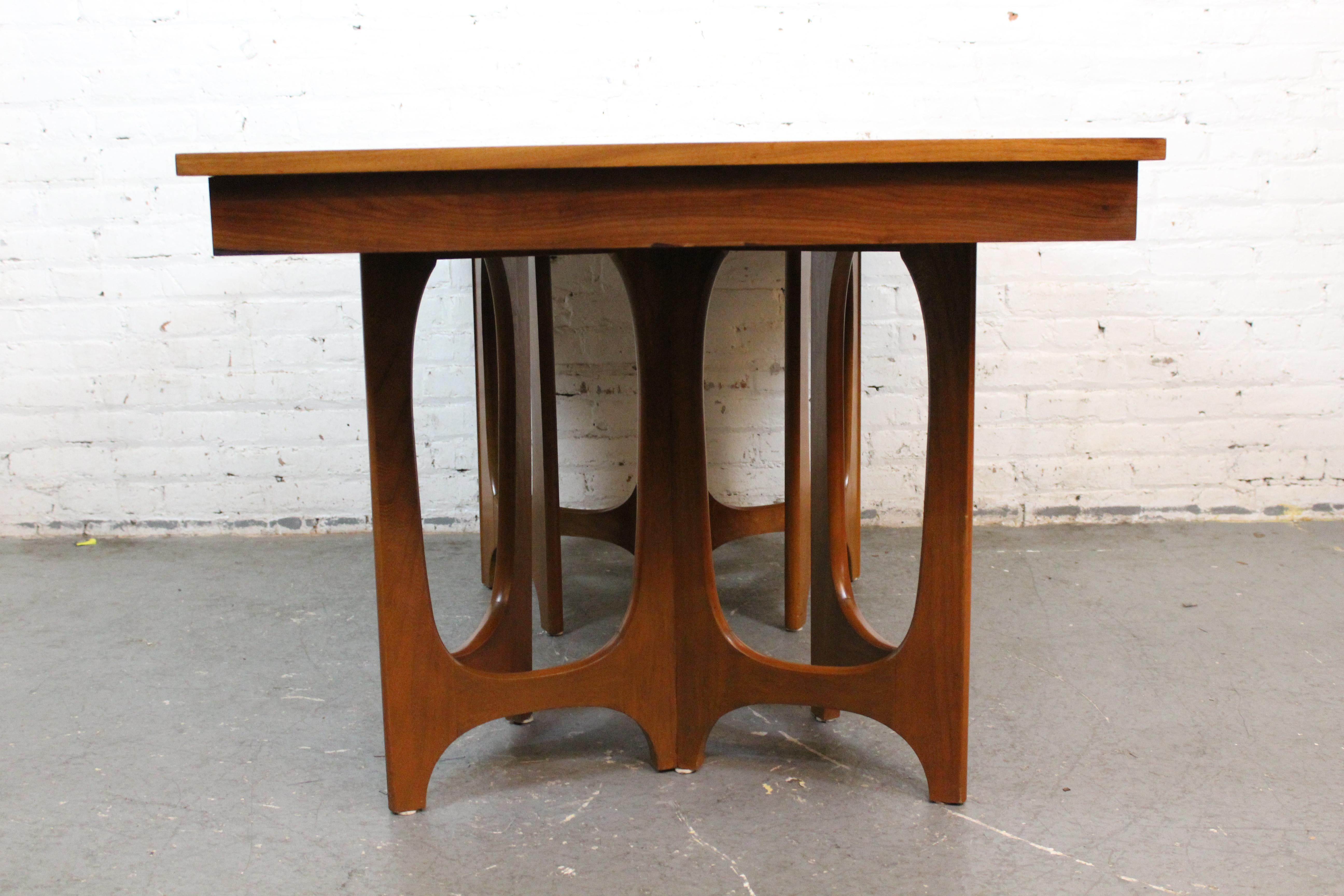 Carved Vintage Brasilia Style Extending Dining Table by Young Manufacturing